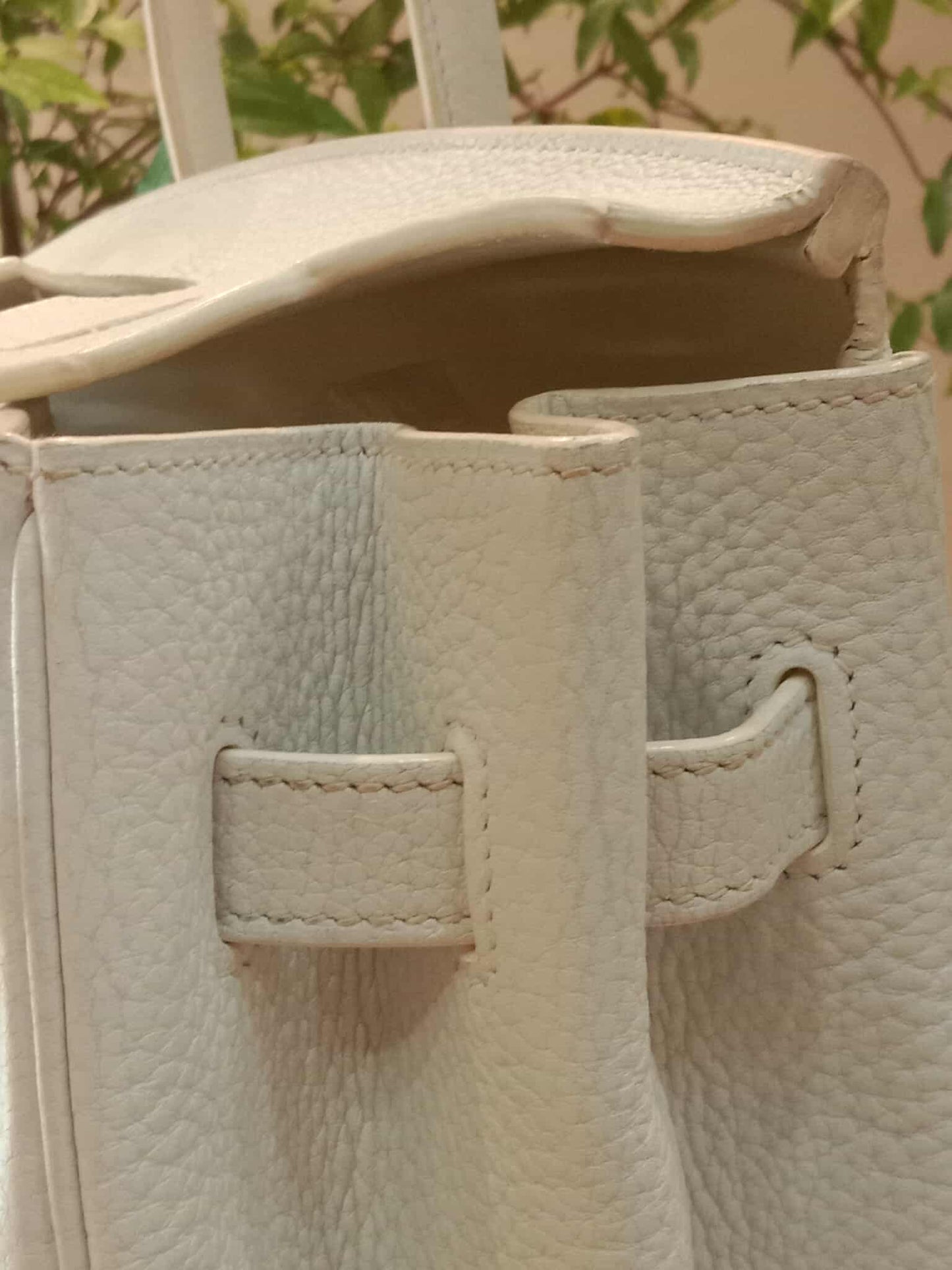 Hermes Birkin 35 White Clemence Stamp N Square 2010