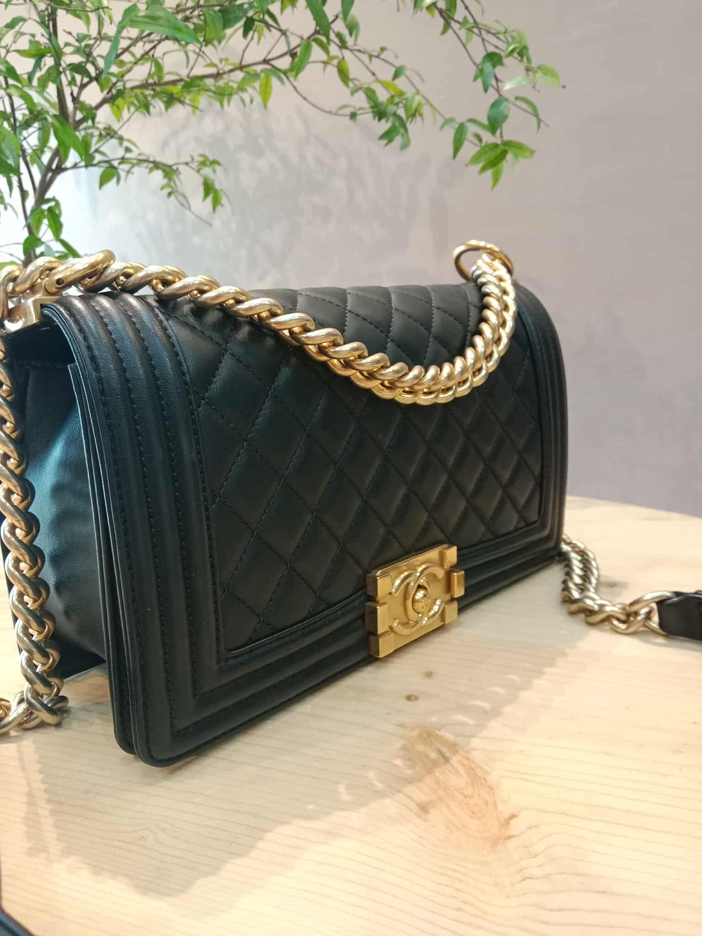 Chanel Leboy Quilted Lambskin Old Medium Black Series 23