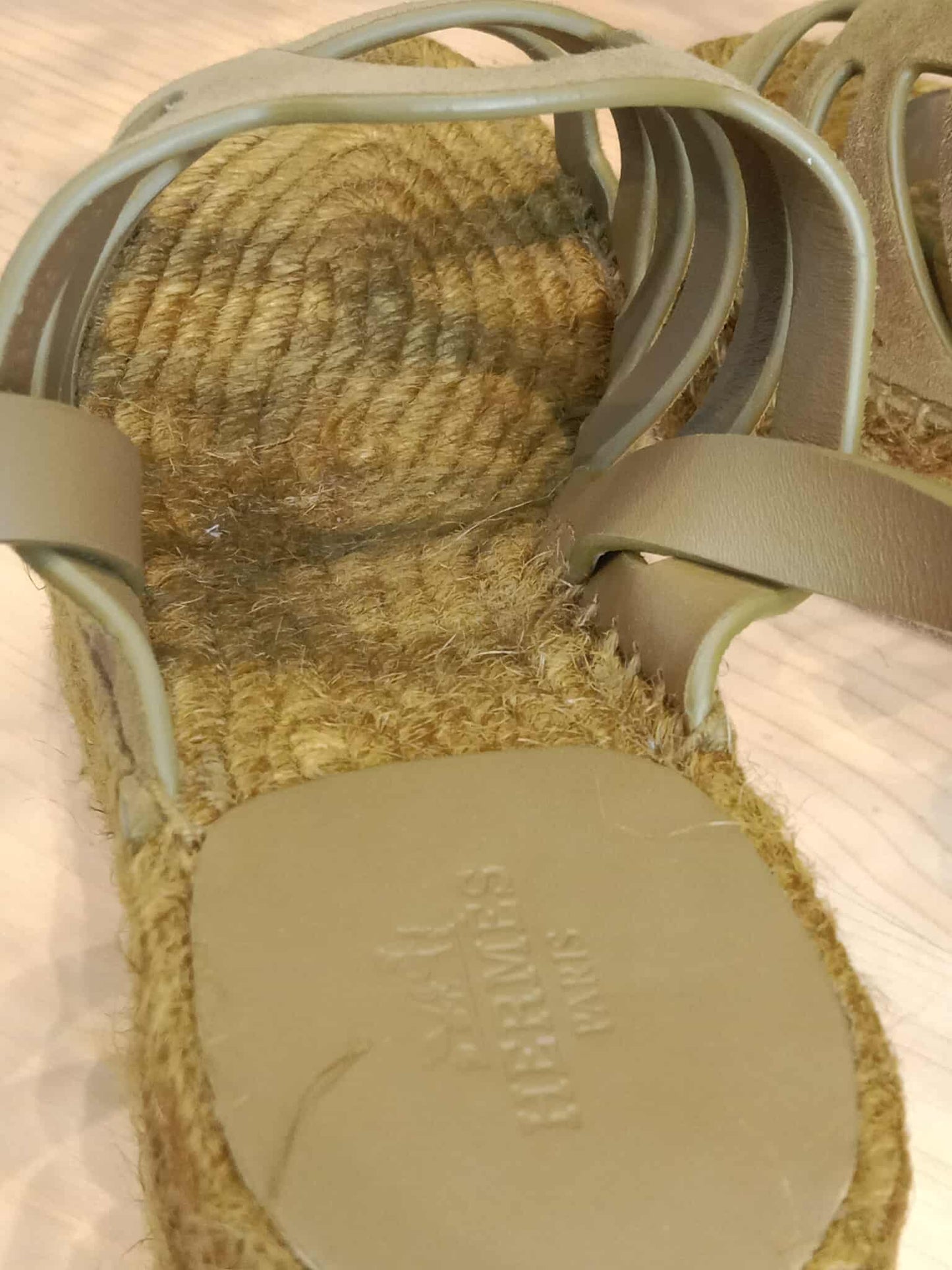 Hermes Espadrille Wedge Sandals Khaki SIze 37