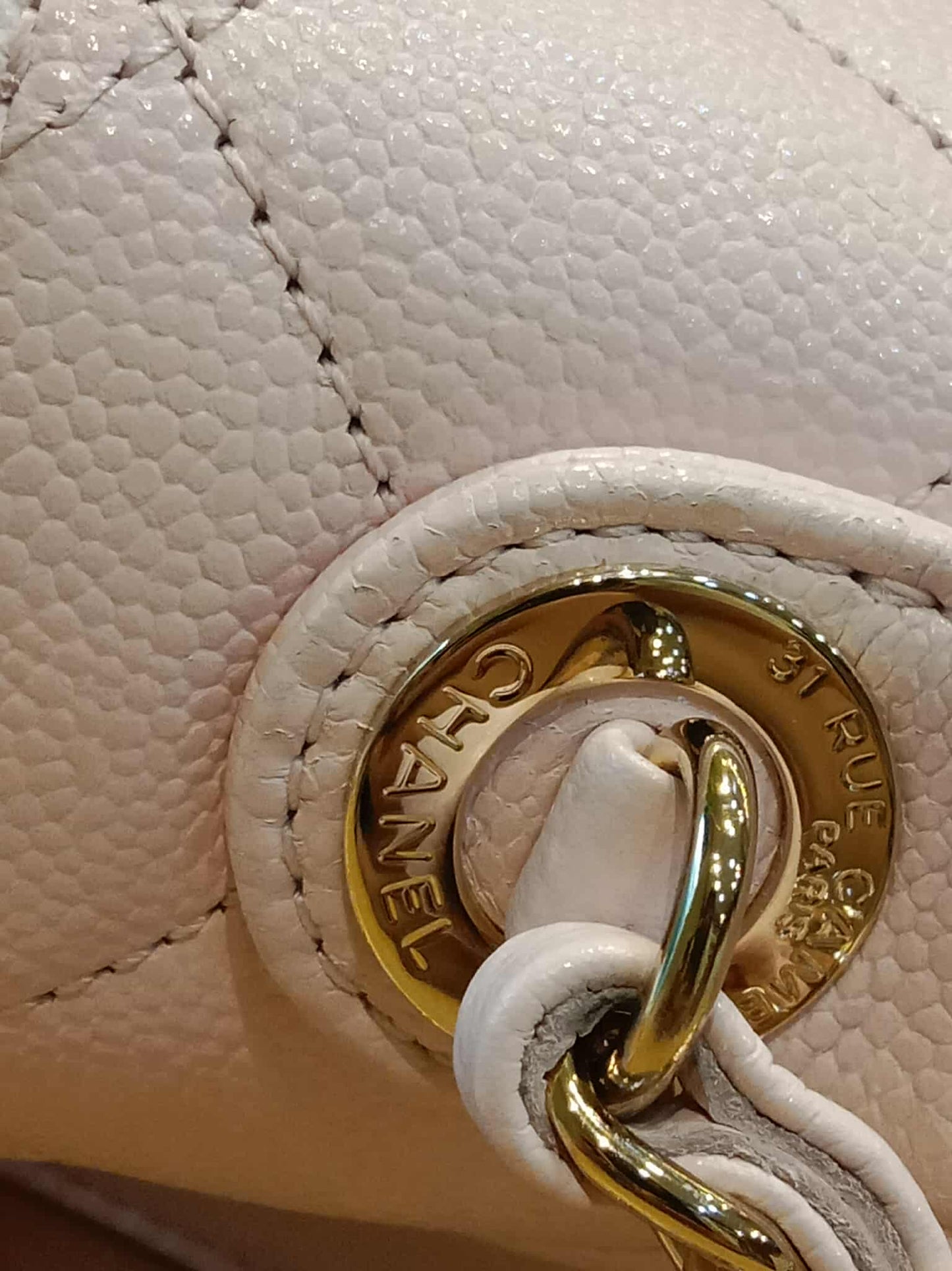 Chanel Business Affinity Light Pink Caviar Medium Microchipped