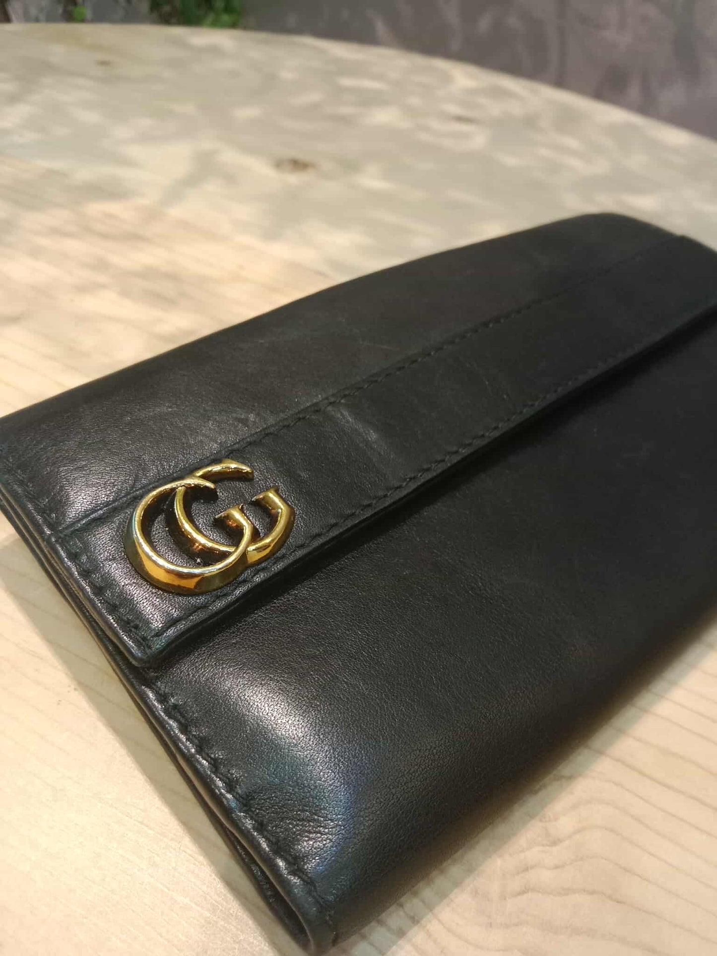 Gucci GG Marmont French Continental Wallet Black