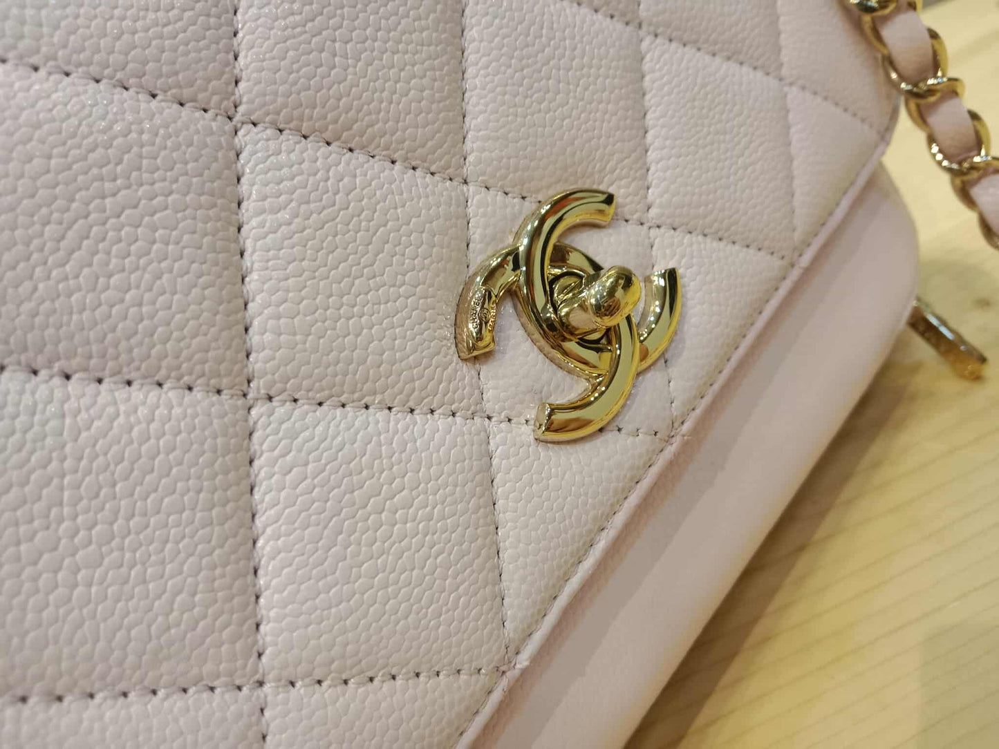 Chanel Business Affinity Light Pink Caviar Medium Microchipped