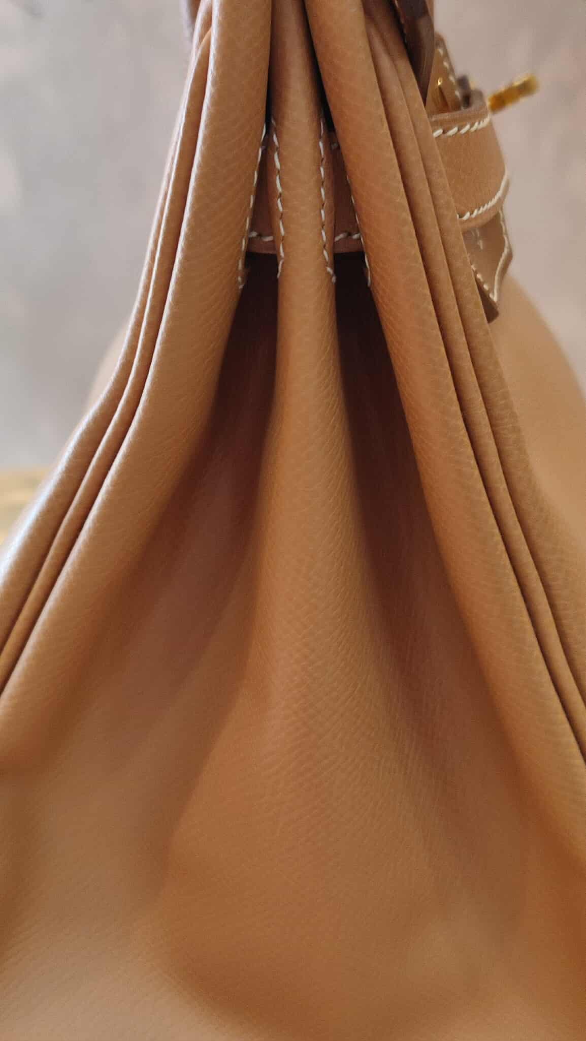 Hermes Birkin 30 Bicolor Gold/Biscuit Epsom Stamp G Square 2003 GHW