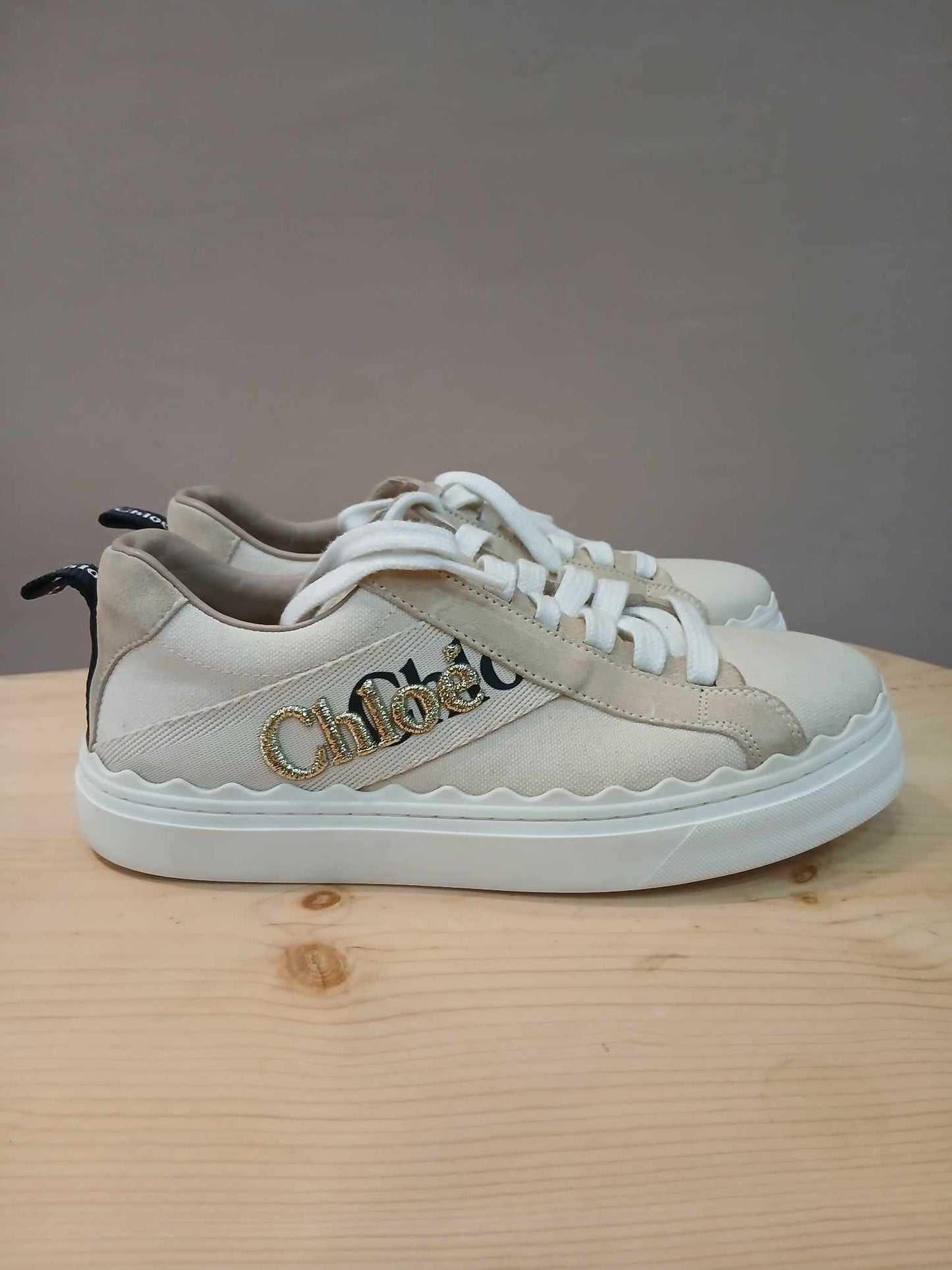 Chloe Lauren Sneakers Beige Size 38