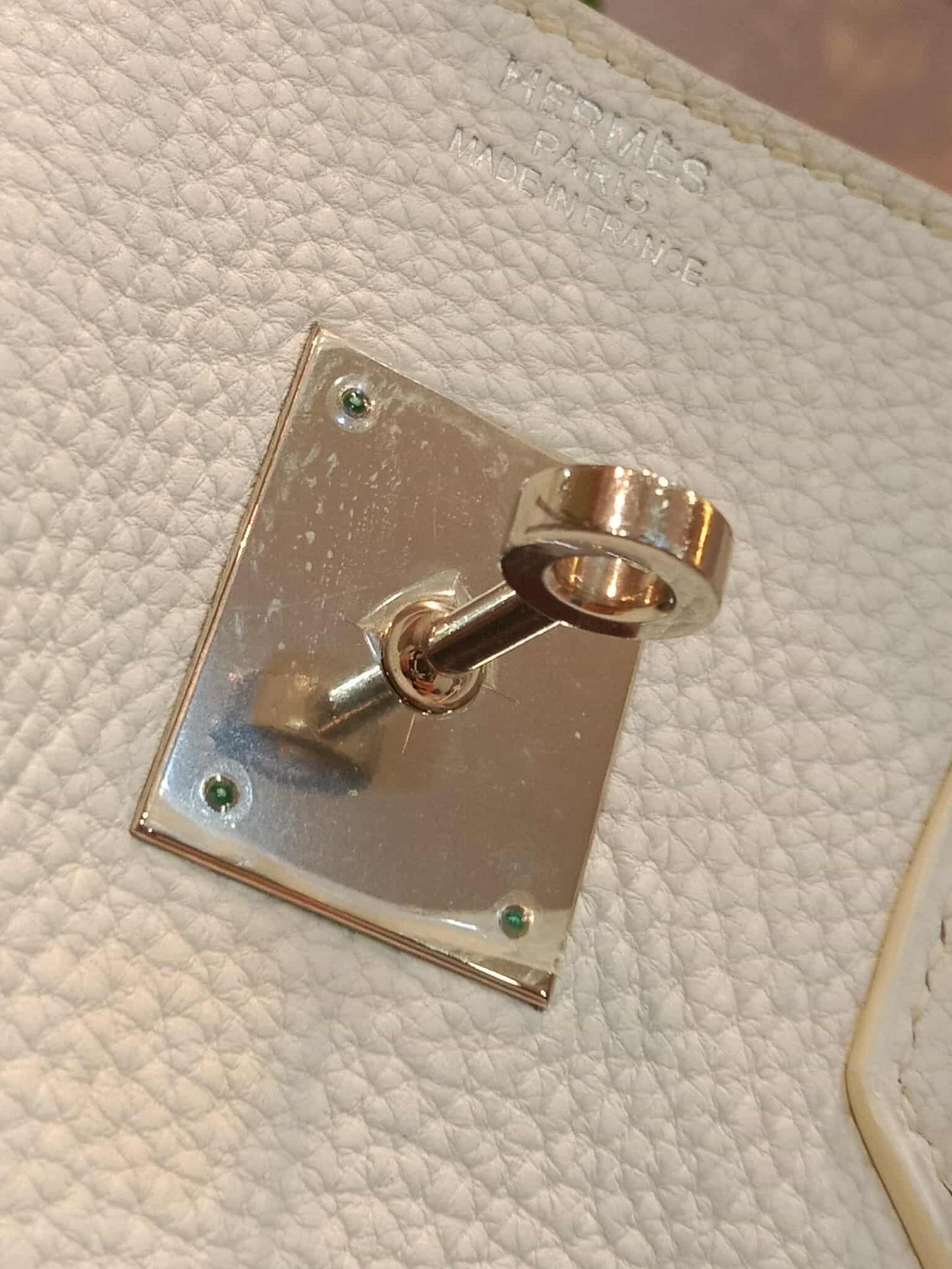 Hermes Birkin 35 White Clemence Stamp N Square 2010