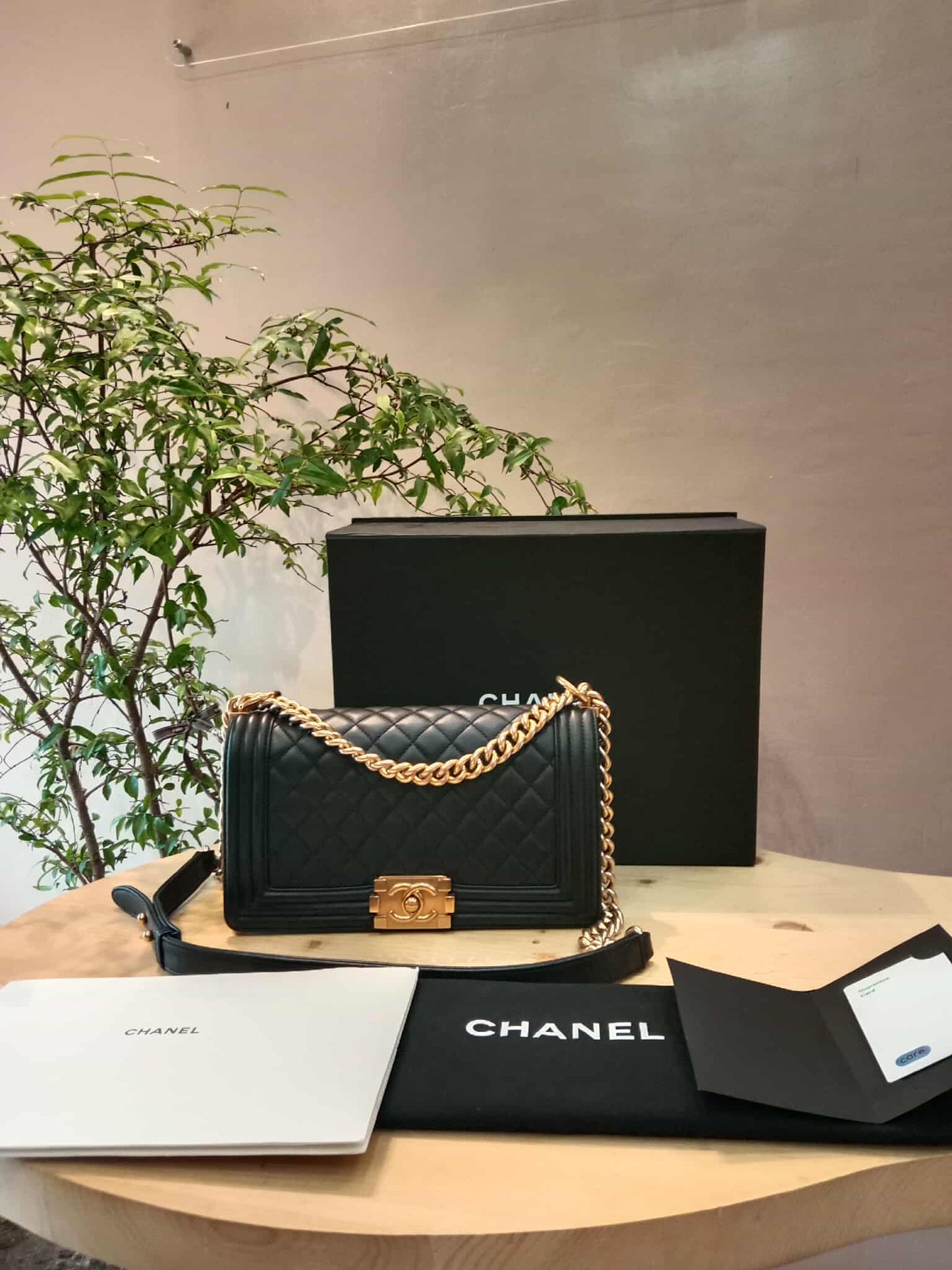 Chanel Leboy Quilted Lambskin Old Medium Black Series 23