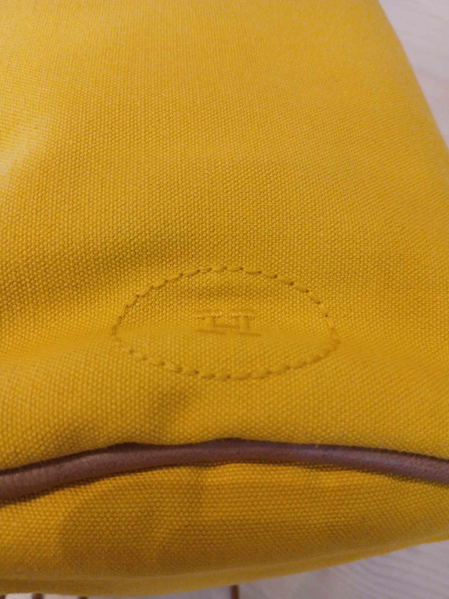 Hermes Yellow Canvas Sac Polochon Mimile Drawstring Backpack