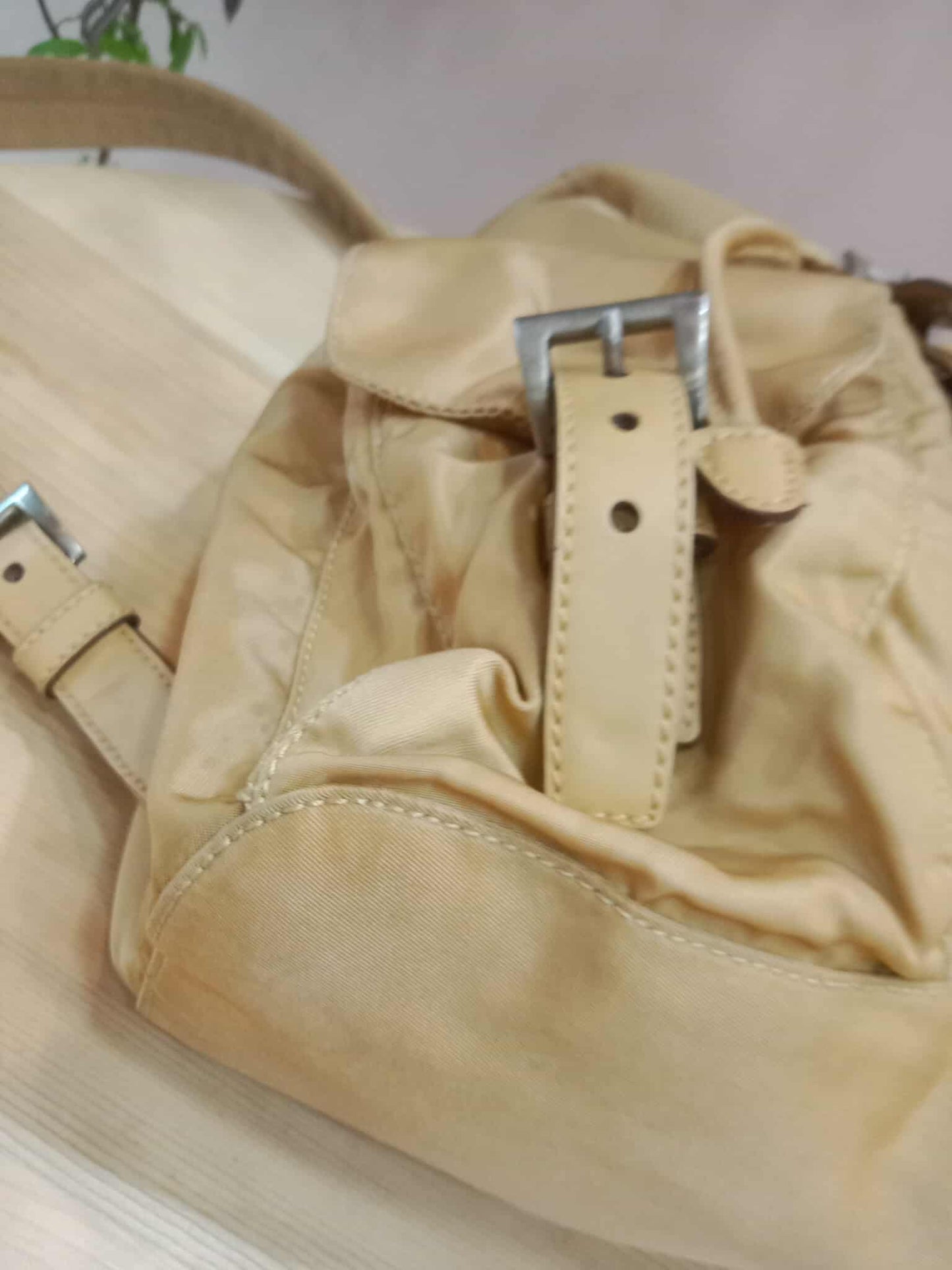 Prada Nylon Backpack Small Beige
