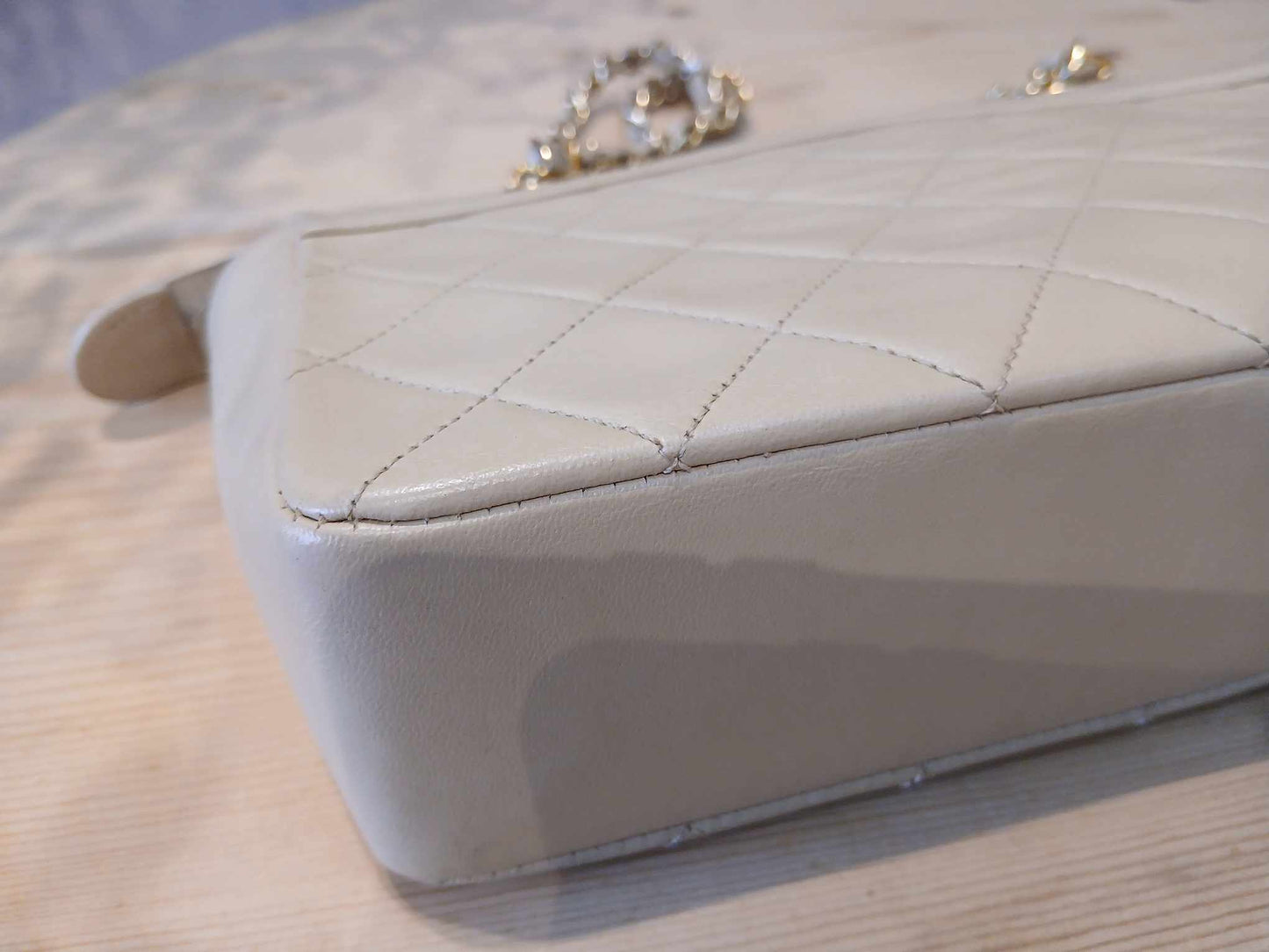 Chanel Vintage Beige Lambskin Bag Series 1