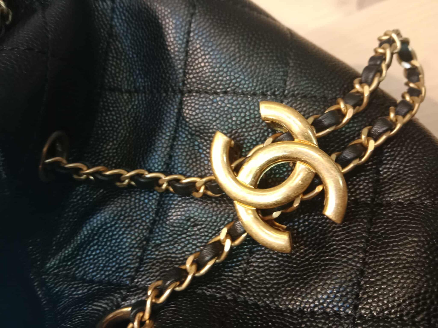 Chanel 25 Black Medium Caviar Microchipped
