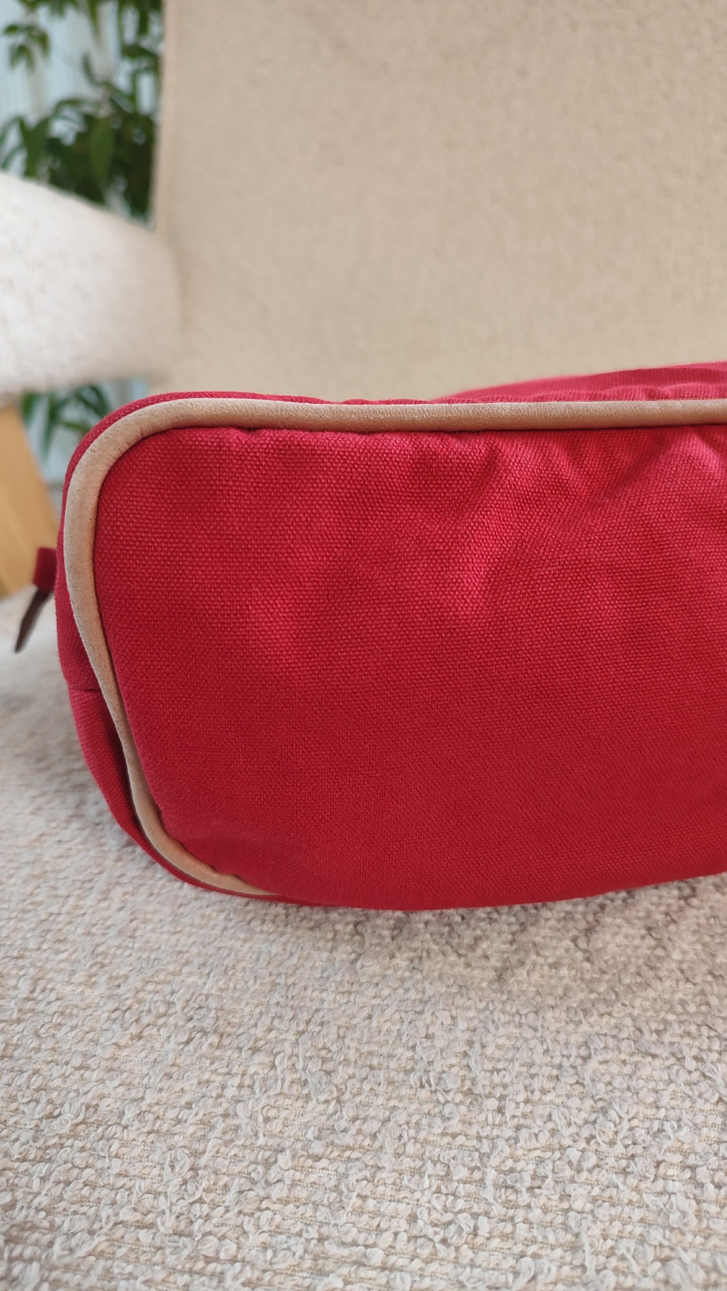 Hermes Bolide Canvas Red Pouch
