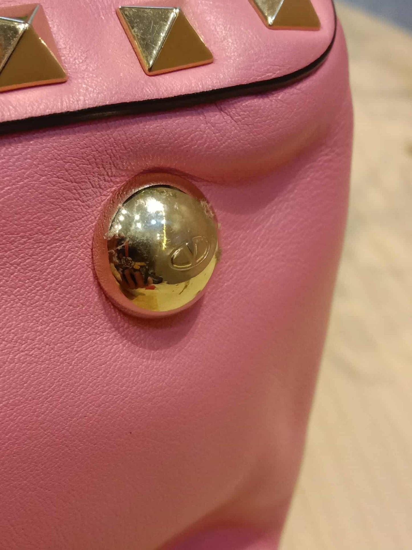 Valentino Rockstud Tote Bag Pink Mini