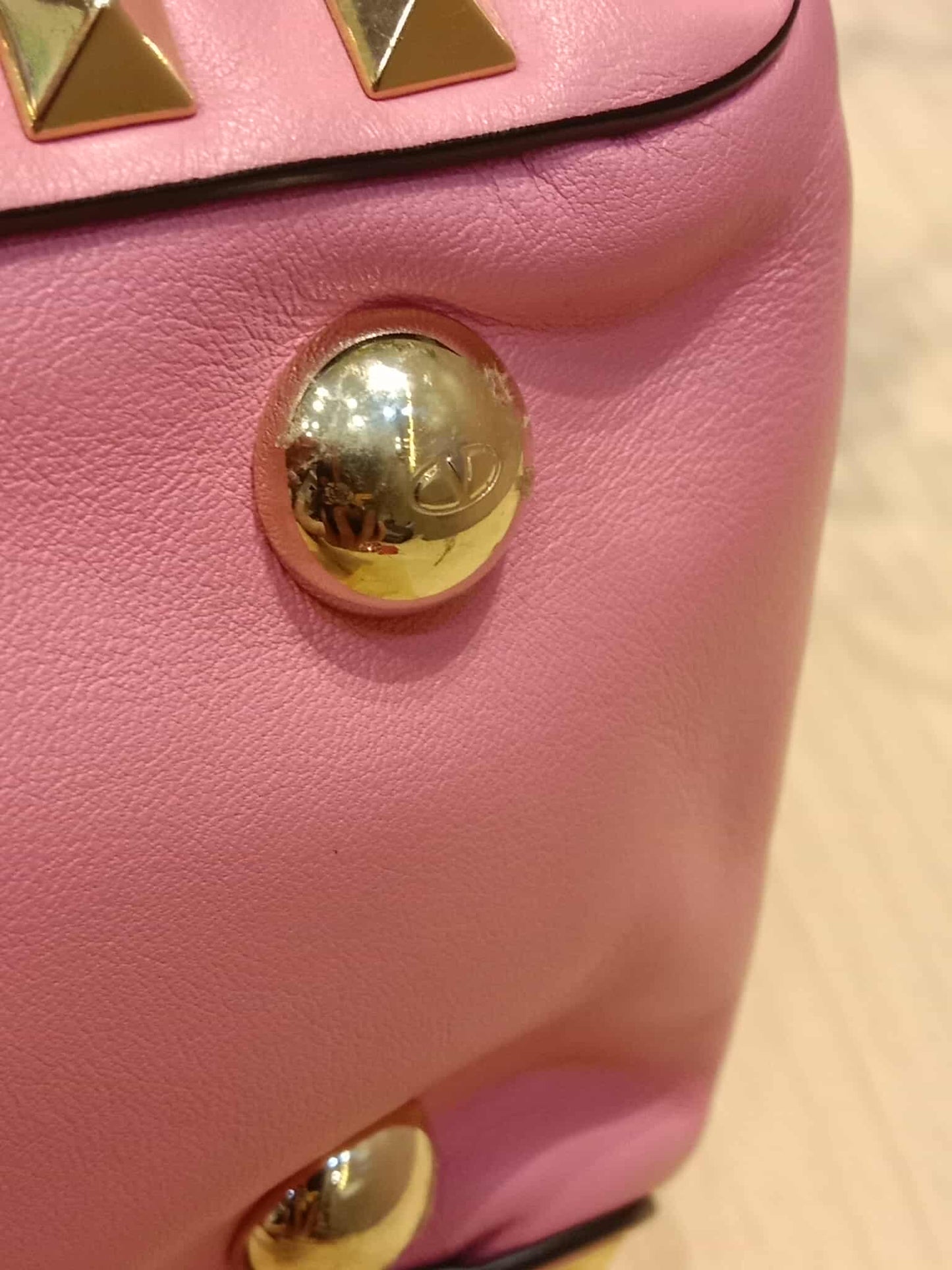 Valentino Rockstud Tote Bag Pink Mini