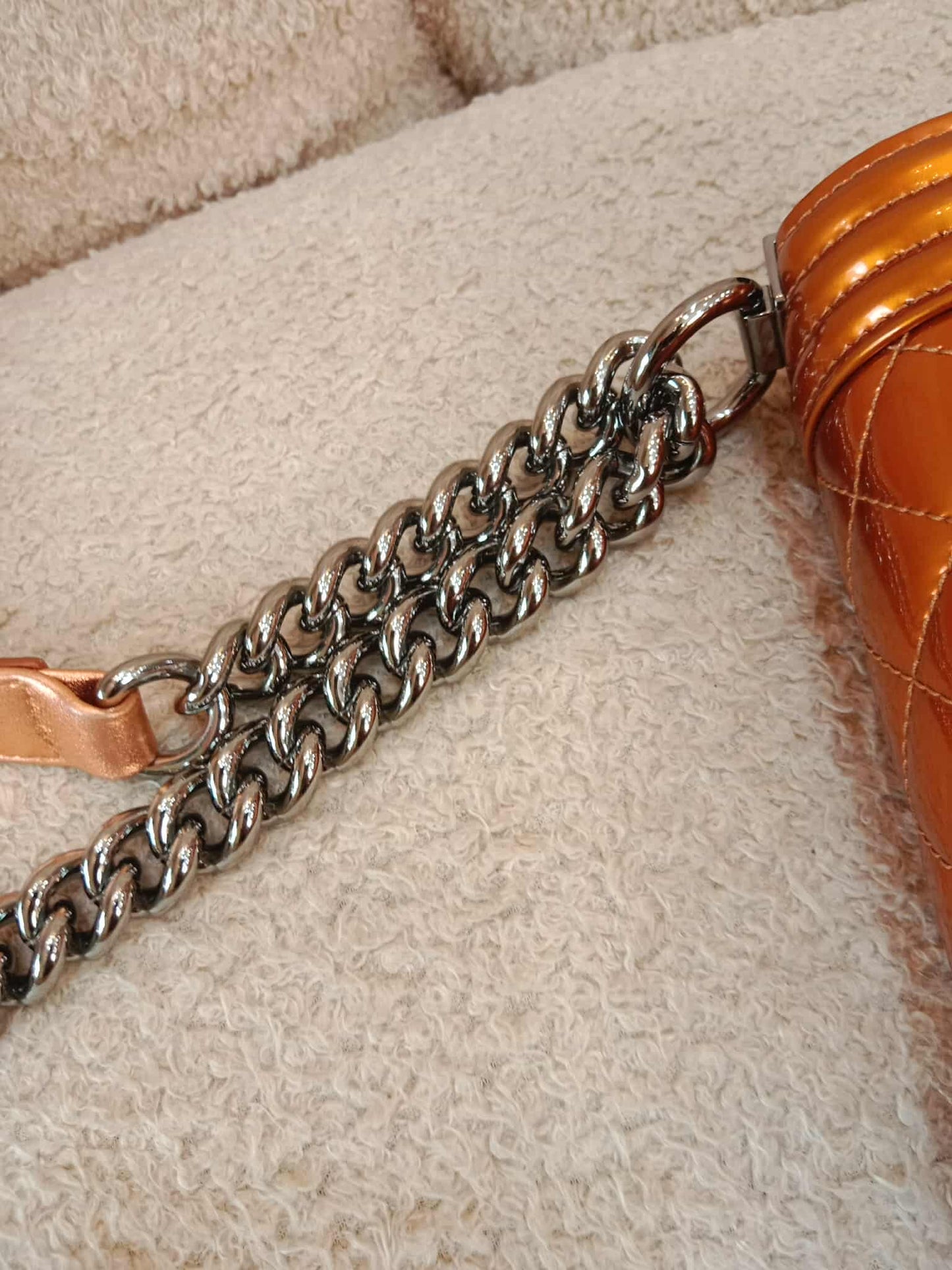 Chanel Quilted Patent Leboy Bronze Series 19