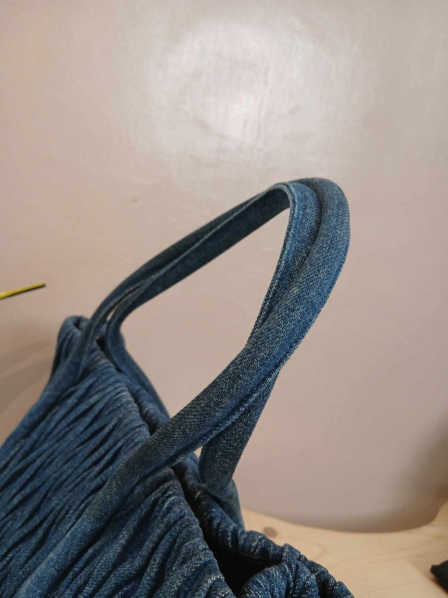 Miu Miu Matelasse Denim Tote Blue