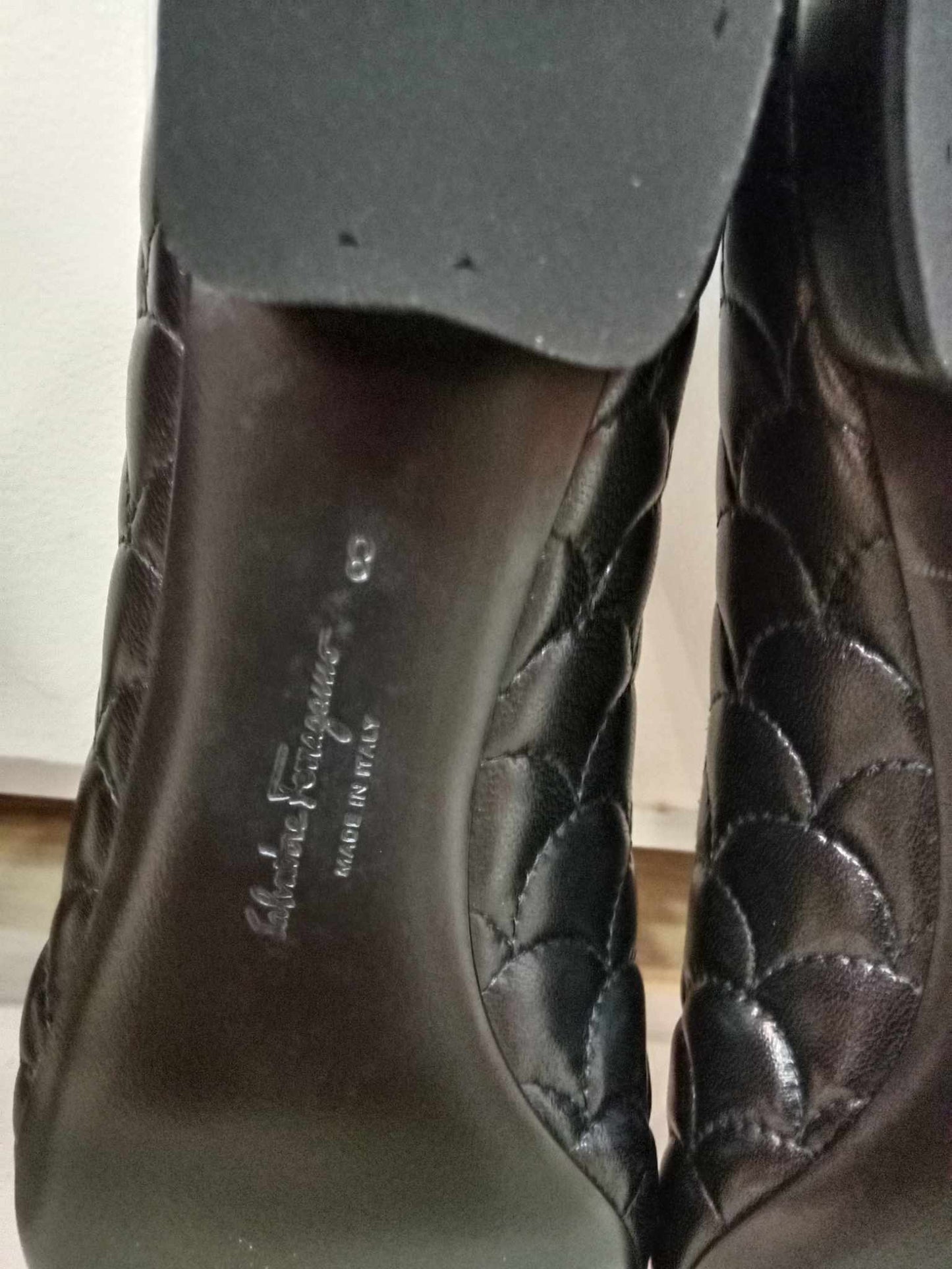 Salvatore Ferragamo Black Doll Shoes Size 8