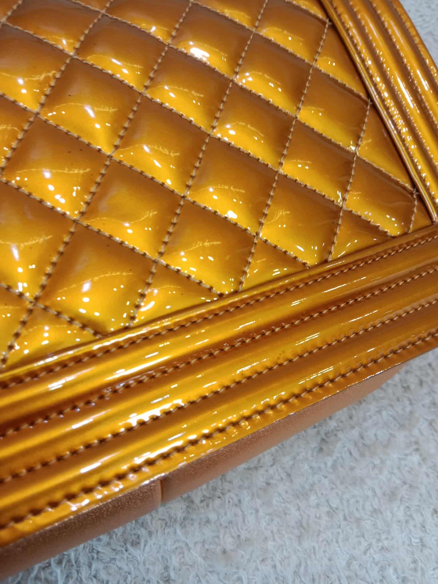 Chanel Quilted Patent Leboy Bronze Series 19