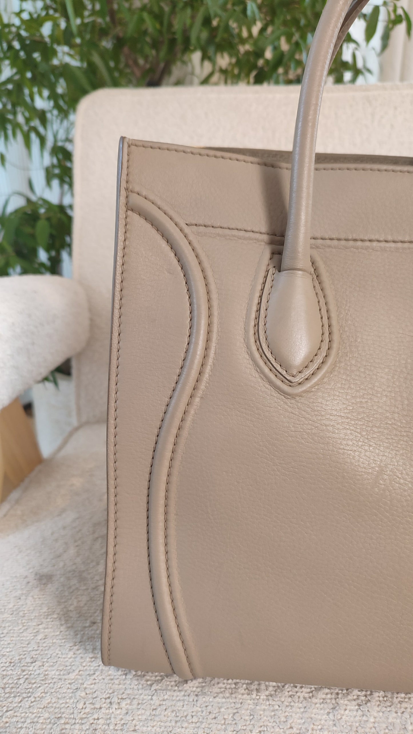 Celine Drummed Phantom Taupe Bag