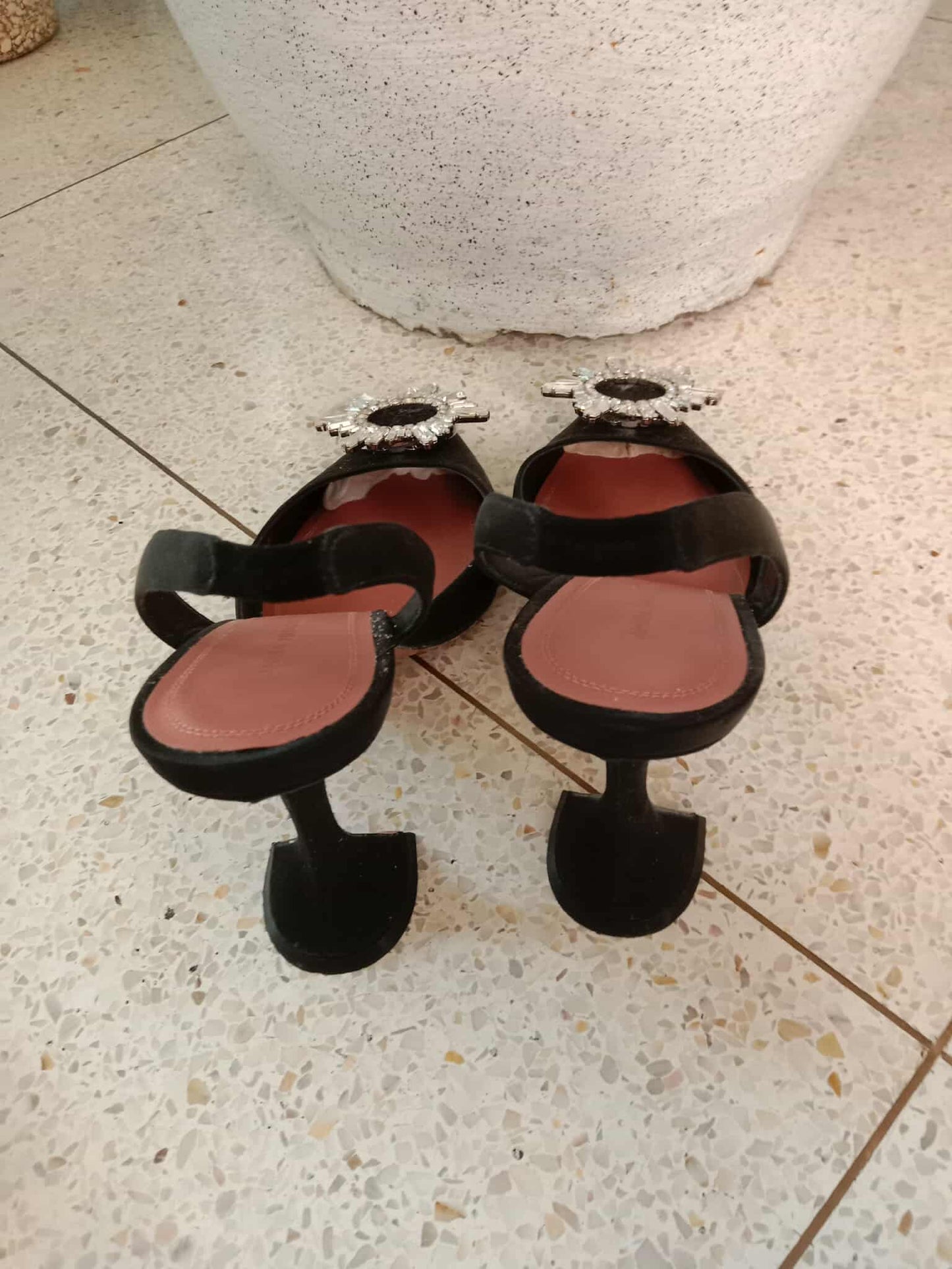 Amina Muaddi Black Sandals Size 39