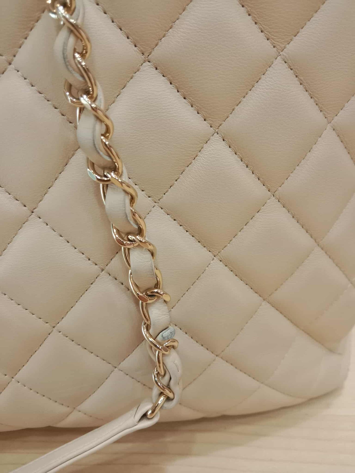 Chanel Classic CC Tote Beige Lambskin Series 21