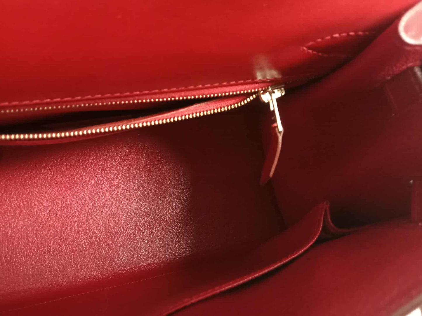 Hermes Kelly 28 Calfbox Leather Rouge VIF Stamp F Square 2002
