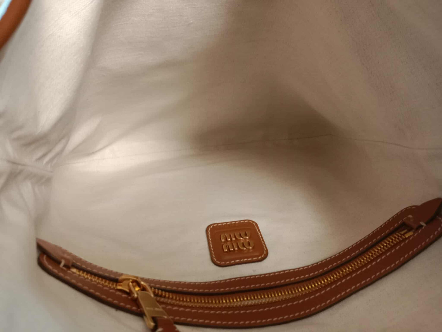 Miu Miu Ivy Tote Tan Medium