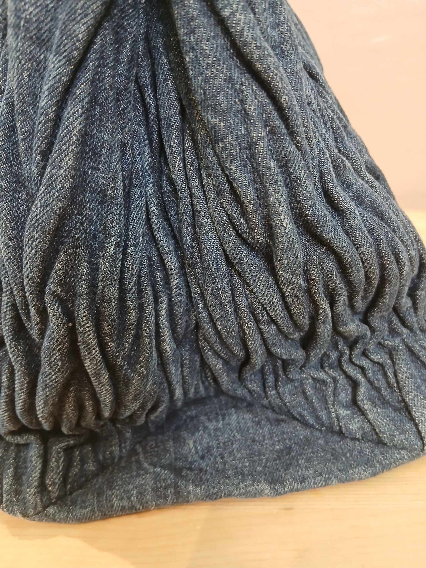 Miu Miu Matelasse Denim Tote Blue