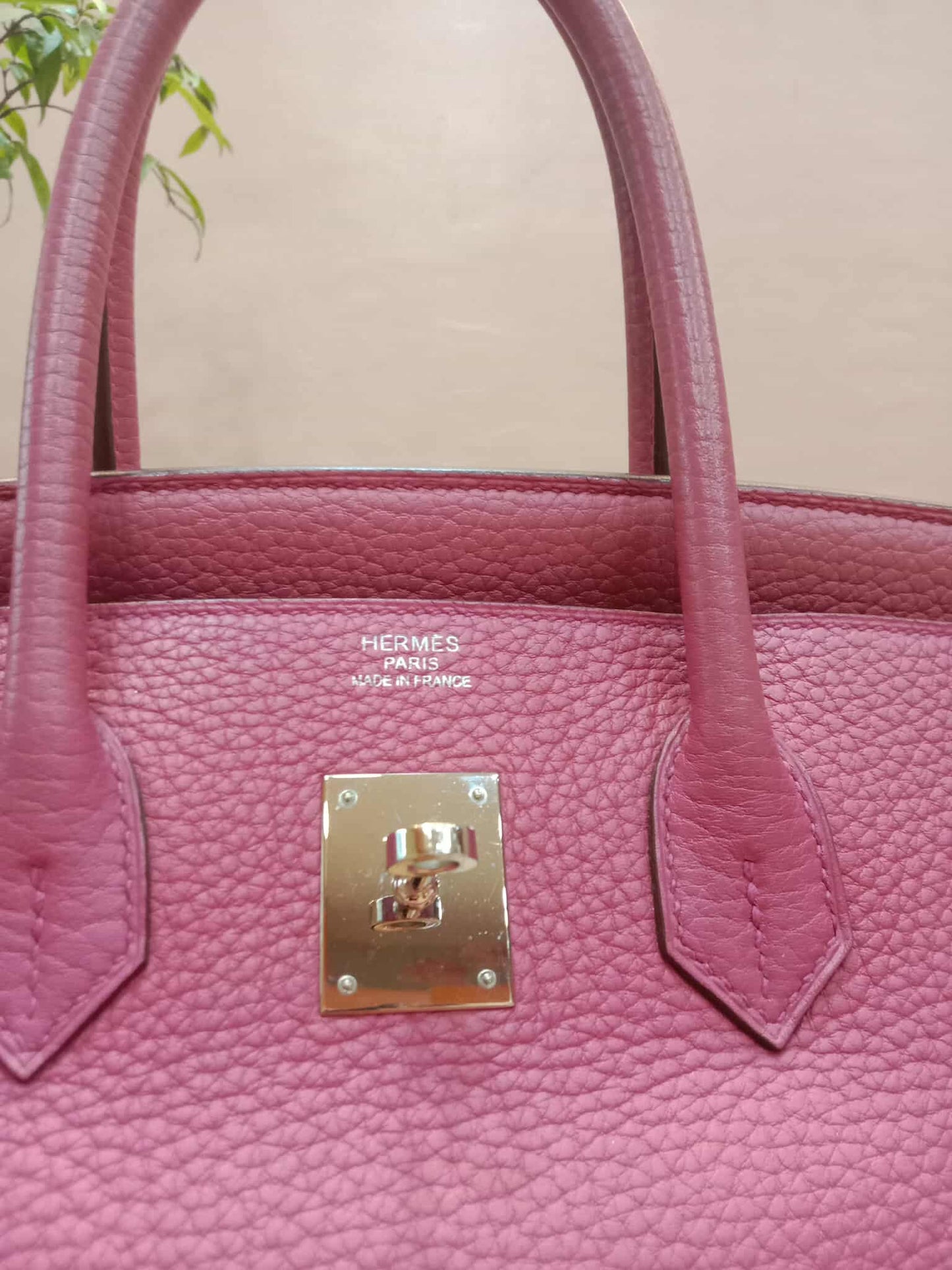 Hermes Birkin 35 Rose Poupre Clemence Stamp T 2015