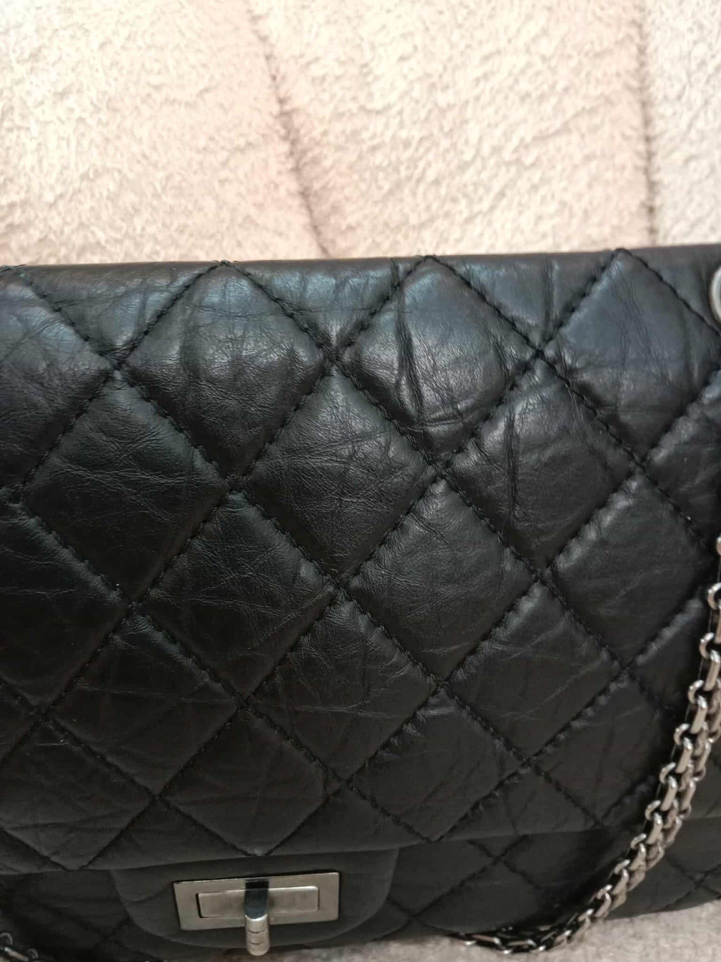 Chanel Reissue Mademoiselle Double Flap Black Calfskin Series 14