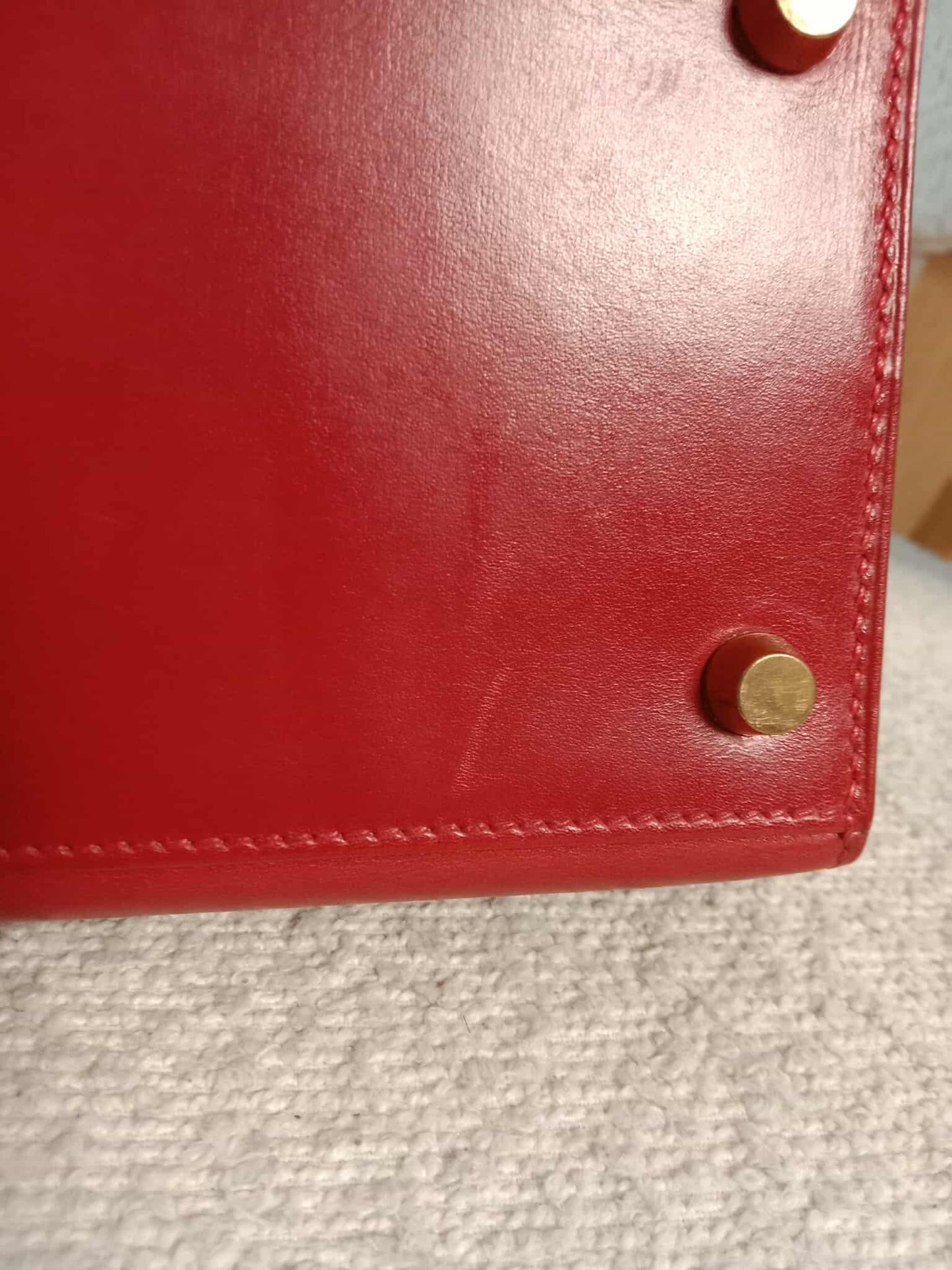 Hermes Kelly 28 Calfbox Leather Rouge VIF Stamp F Square 2002
