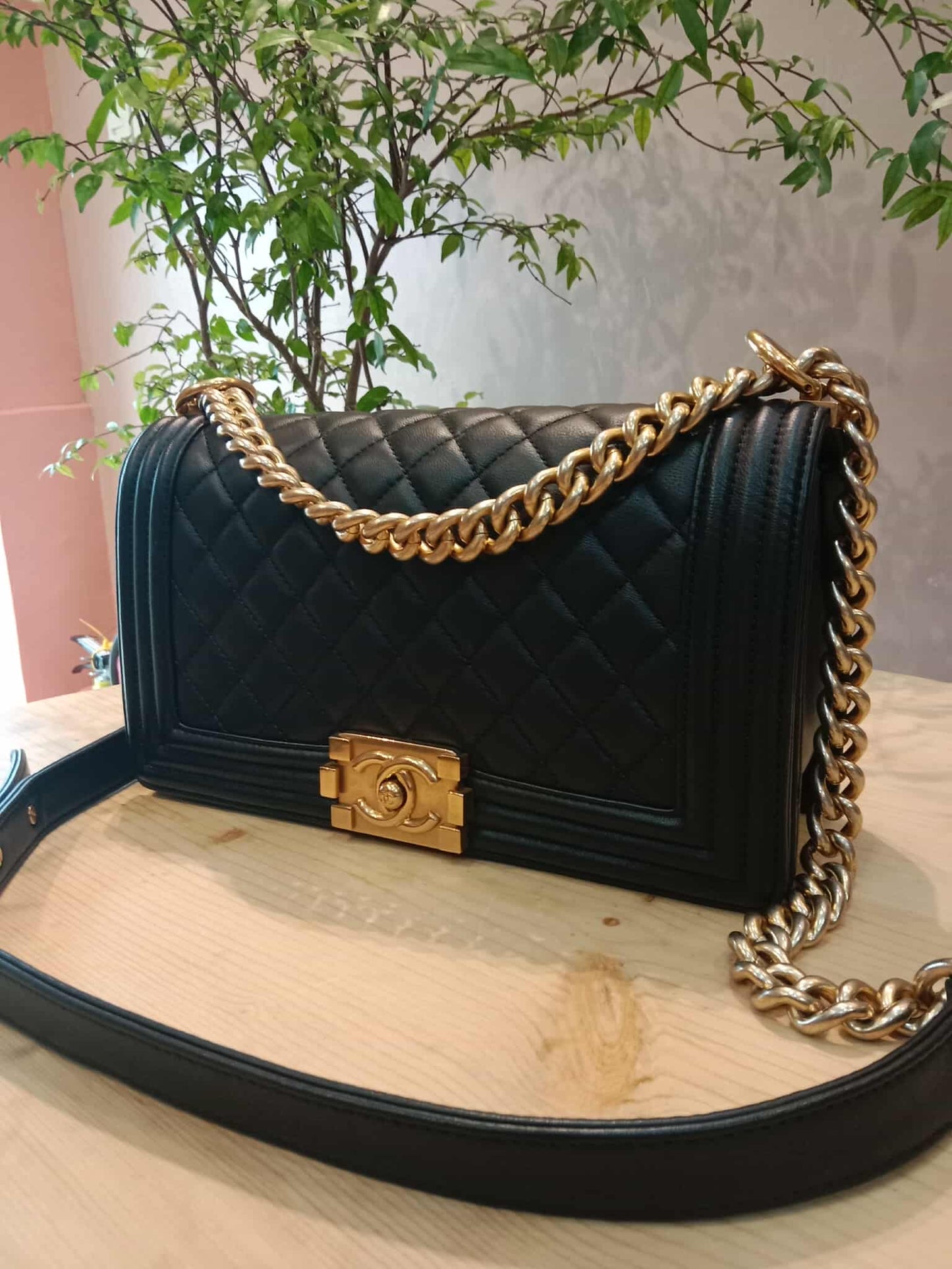 Chanel Leboy Quilted Lambskin Old Medium Black Series 23
