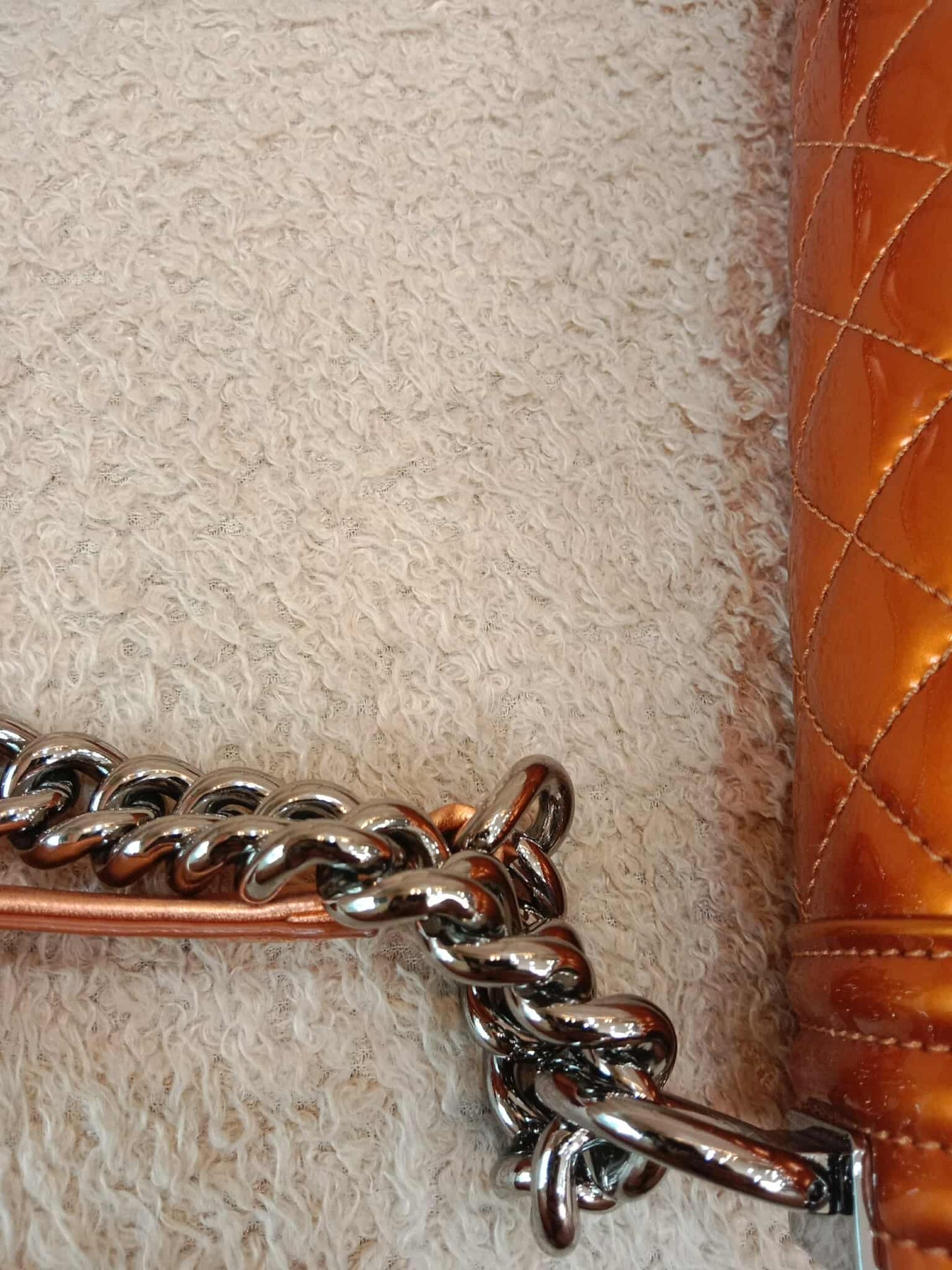 Chanel Quilted Patent Leboy Bronze Series 19