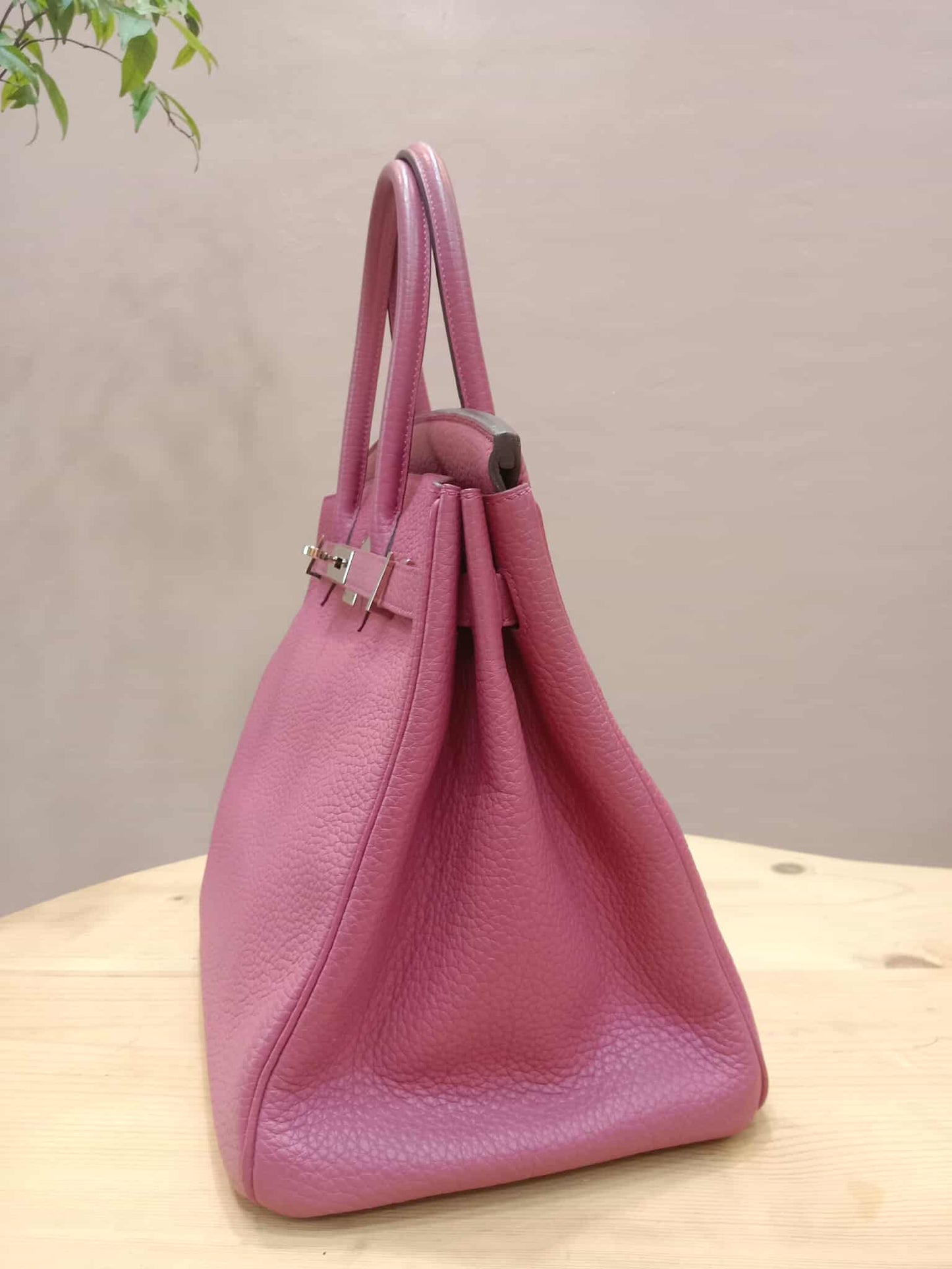Hermes Birkin 35 Rose Poupre Clemence Stamp T 2015