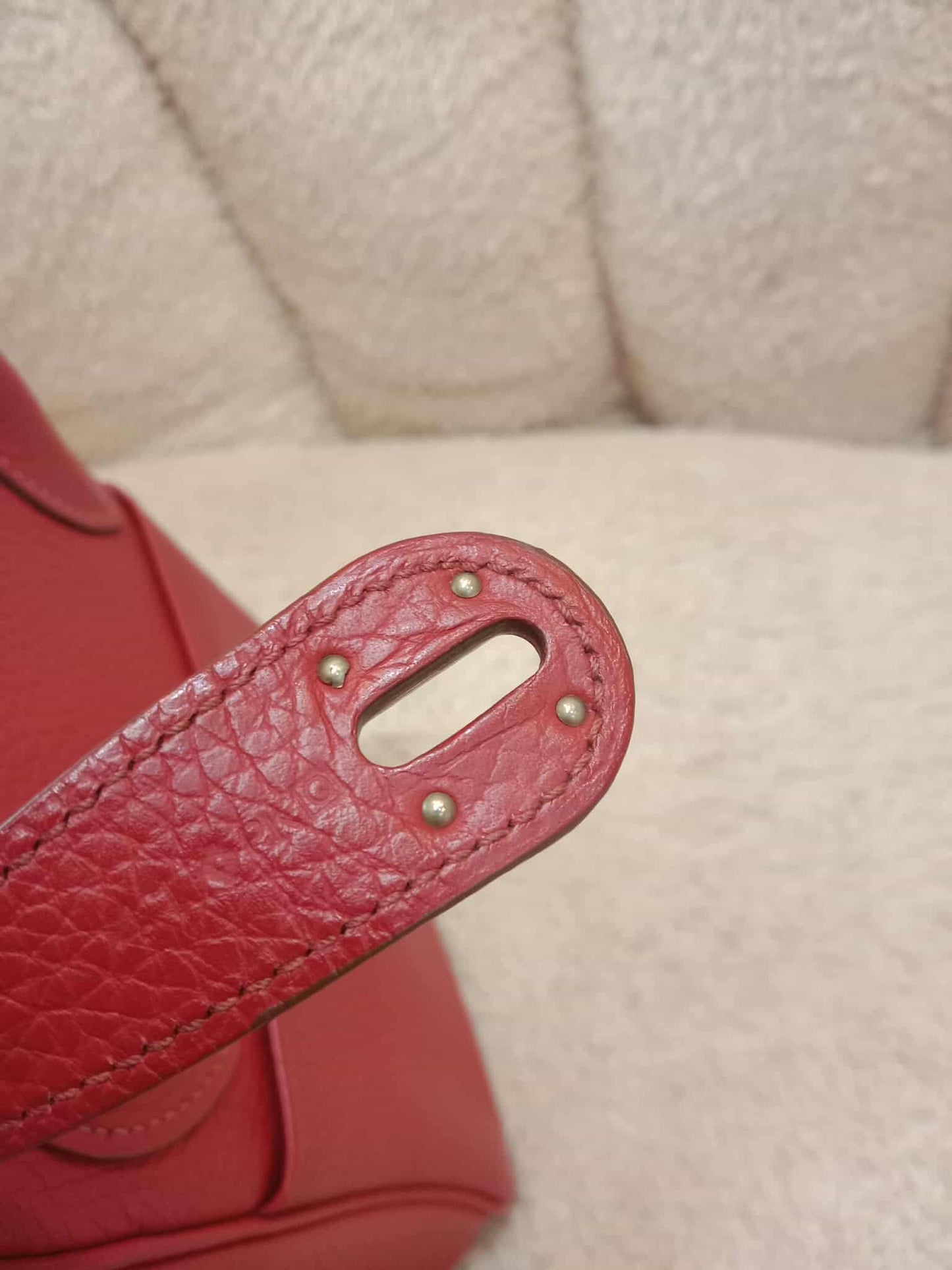 Hermes Lindy 30 Red Clemence Stamp Q Square 2013