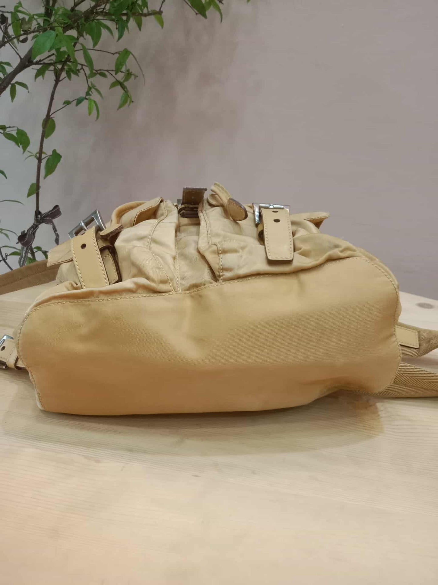 Prada Nylon Backpack Small Beige