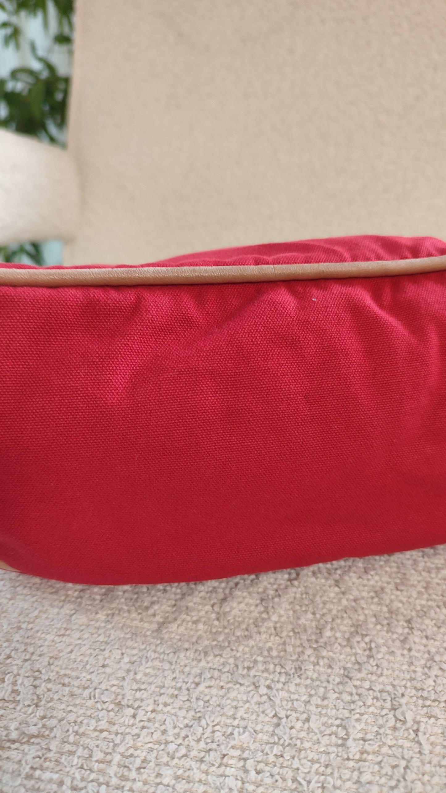 Hermes Bolide Canvas Red Pouch