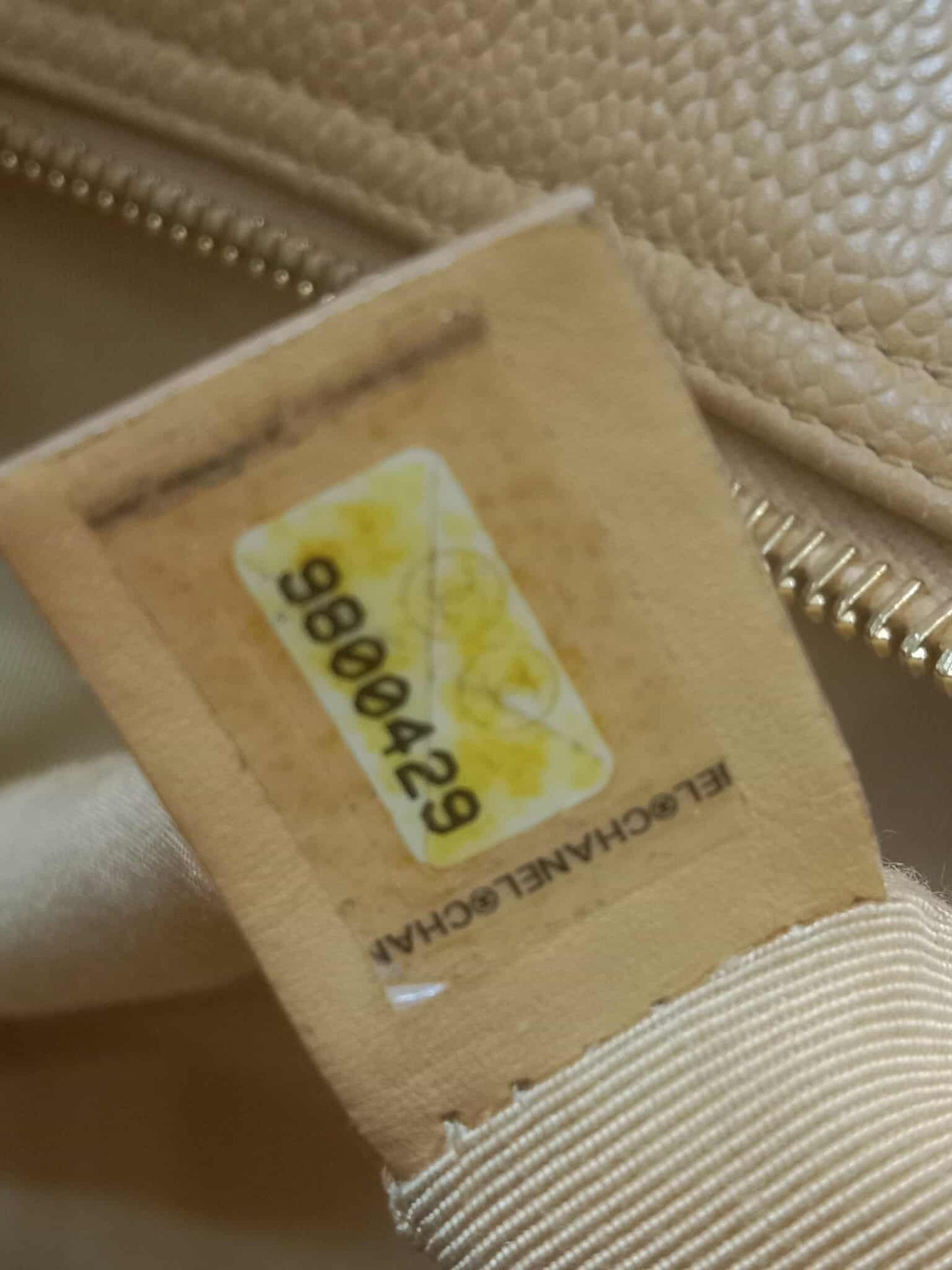 Chanel Bowling Bag Beige Caviar Series 9