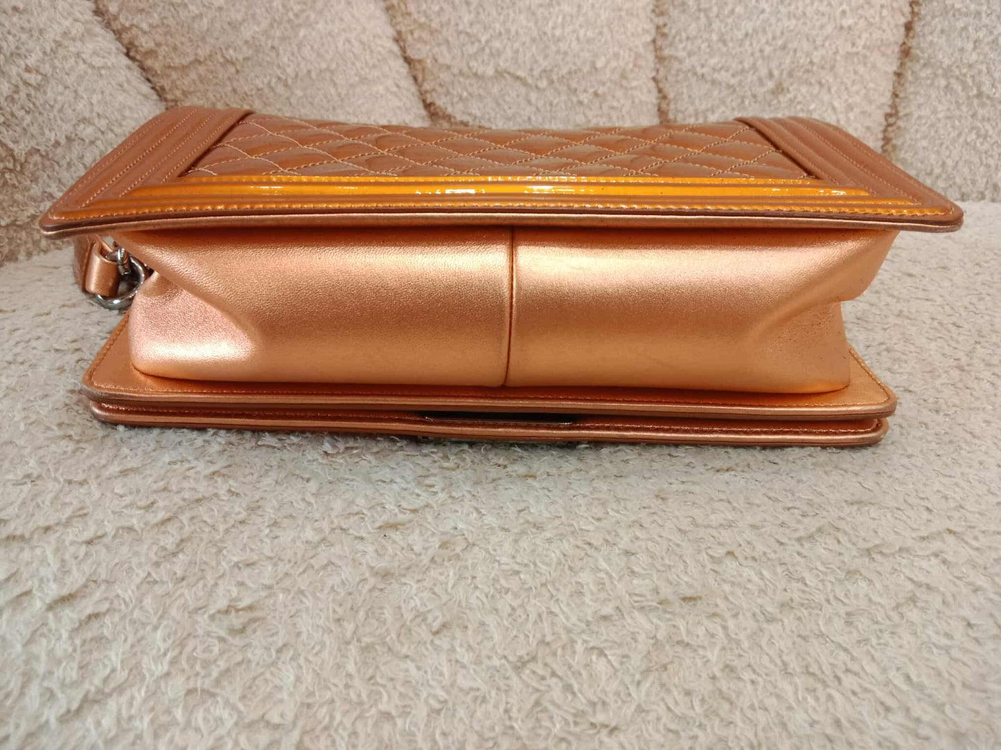 Chanel Quilted Patent Leboy Bronze Series 19