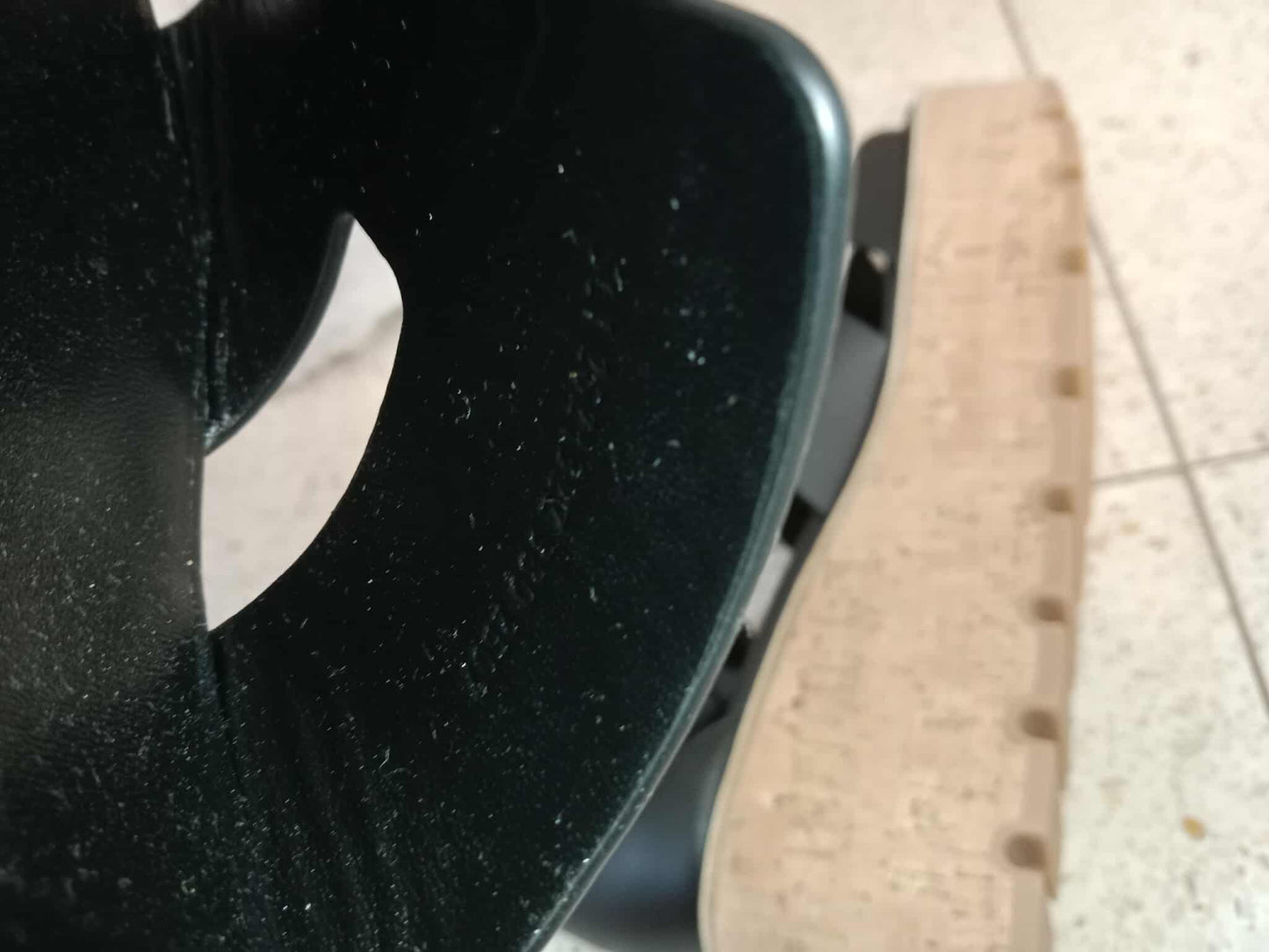 Hermes Wedge Sandals Black Size 38