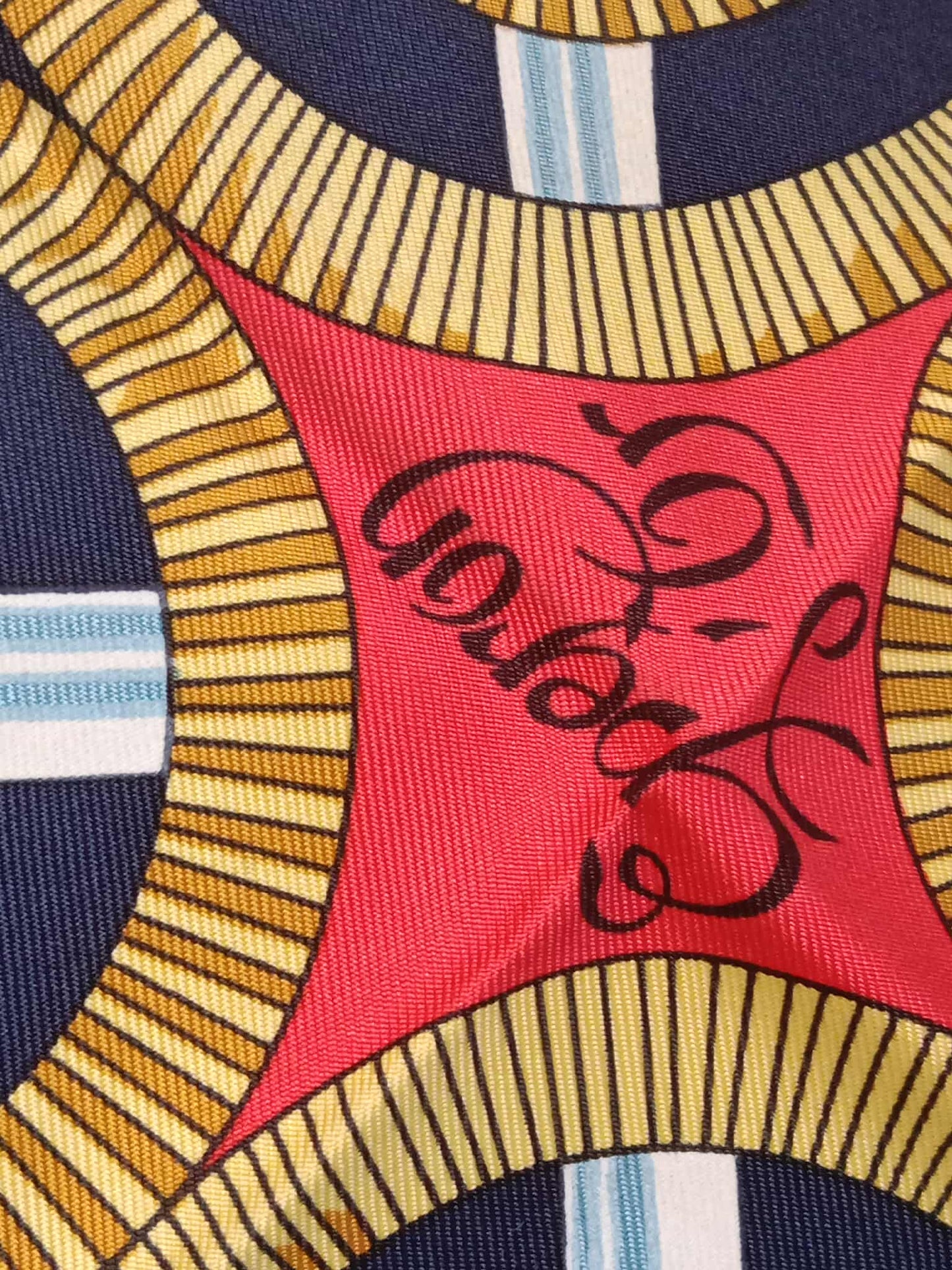 Hermes Carre 90 Eperon Dor Golden Spur Silk Scarf