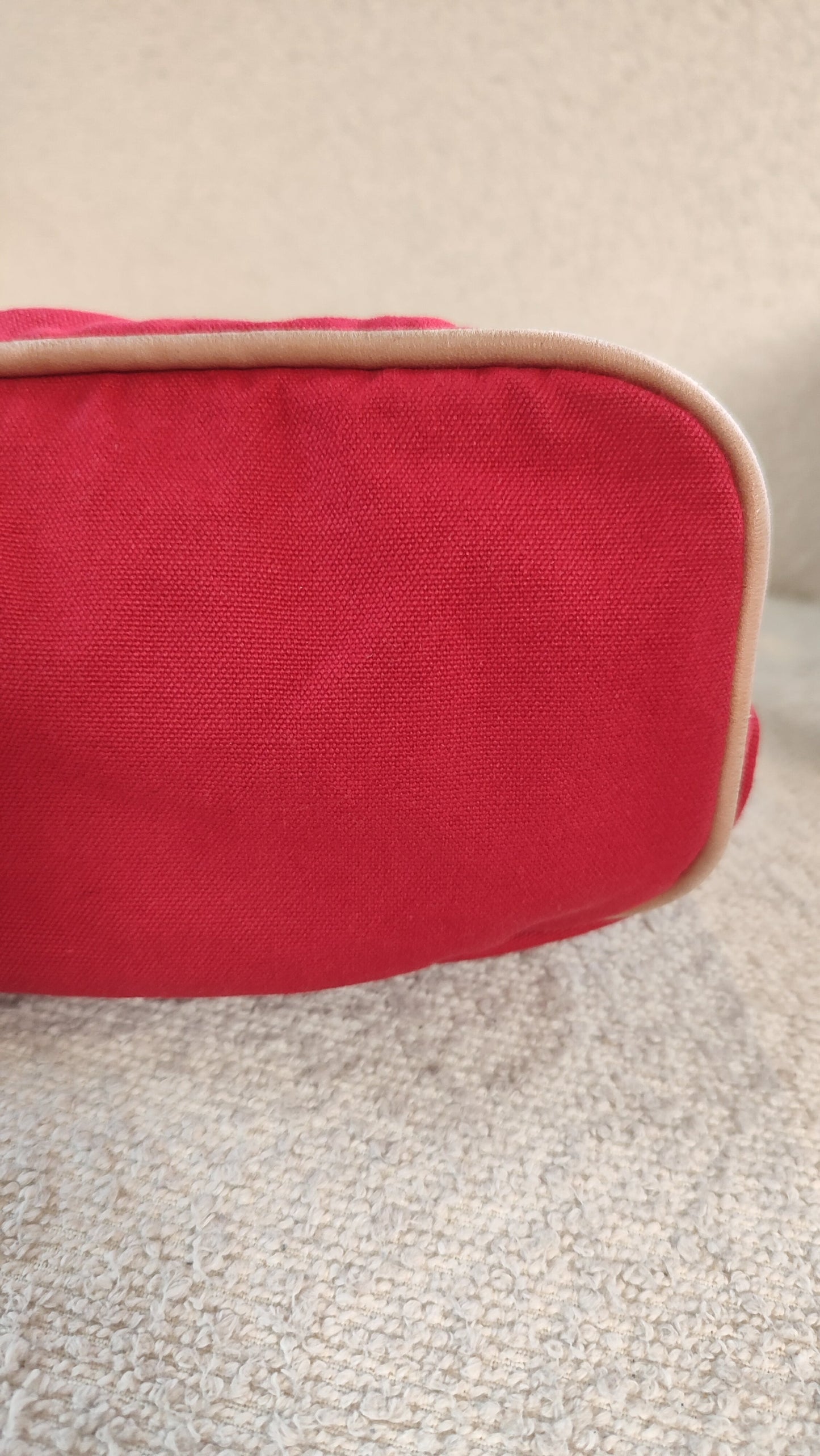 Hermes Bolide Canvas Red Pouch