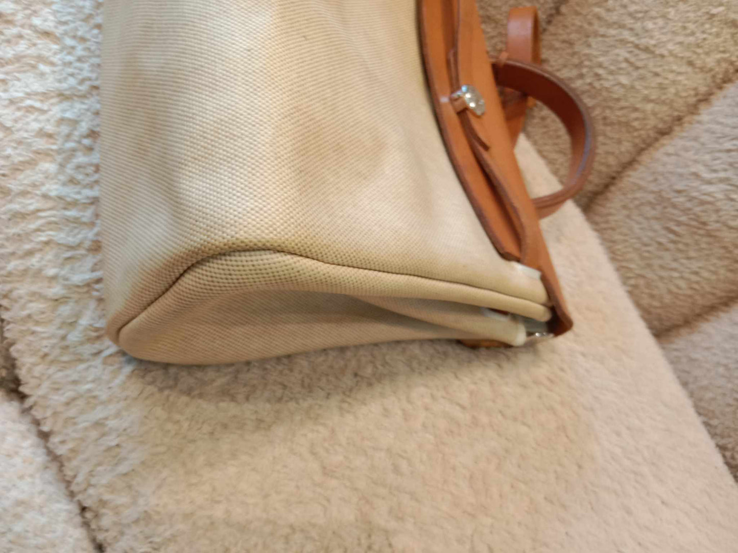 Hermes Herbag Canvas Beige/Brown Stamp B Square 1998
