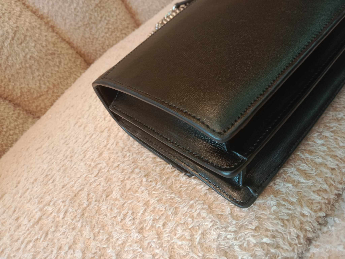 YSL Sunset Crossbody Bag Leather Black