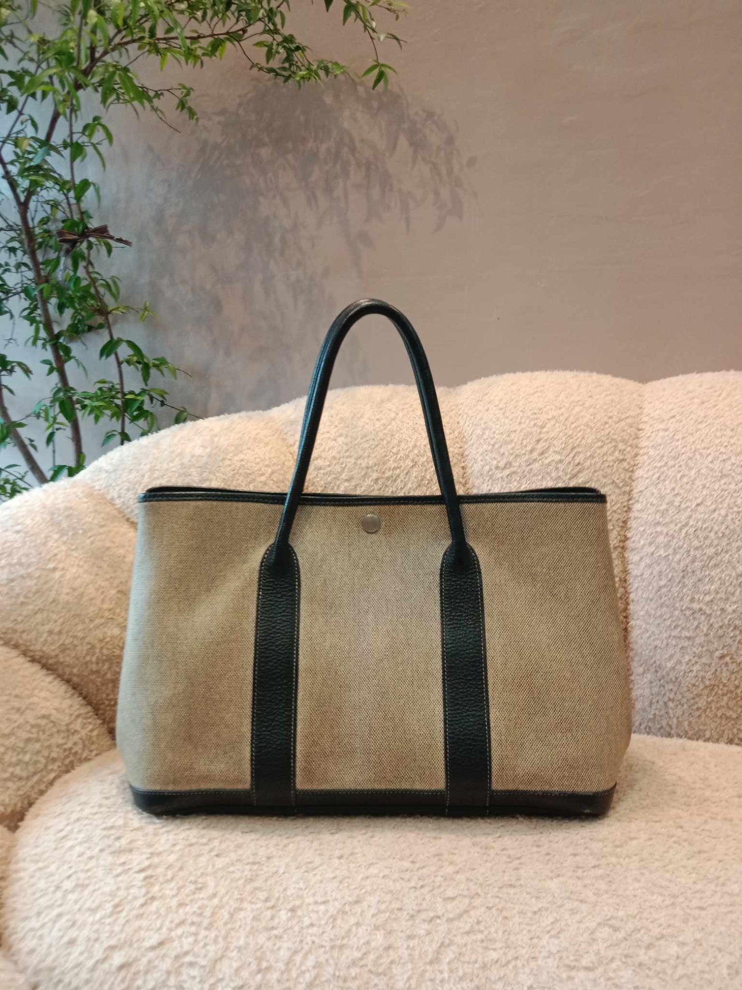 Hermes GPT 36 Canvas Beige/Brown Stamp F Square 2002