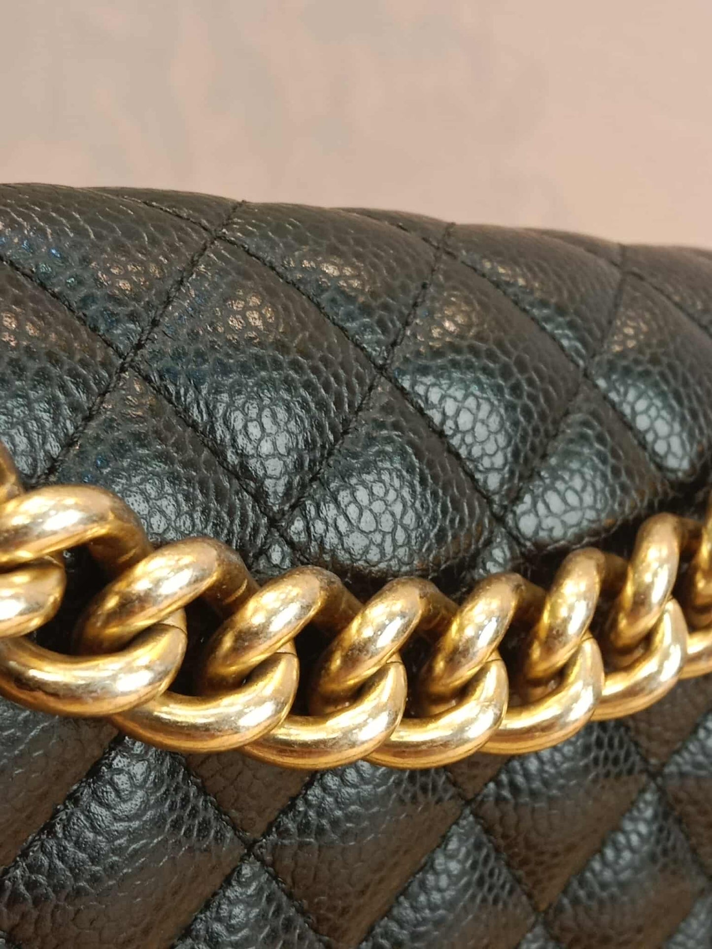Chanel Leboy Old Medium Quilted Caviar Black Series 25