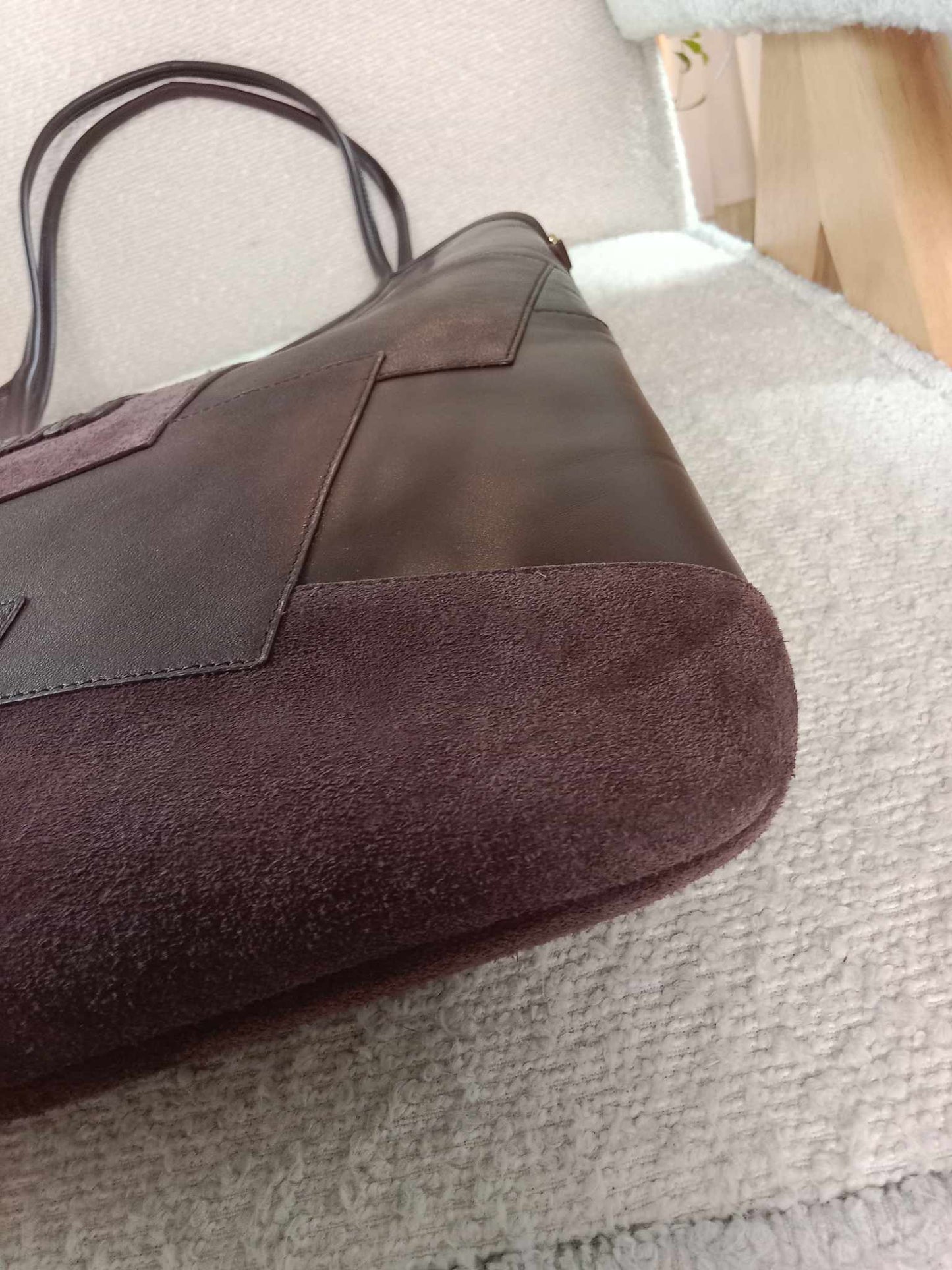 Miu Miu Upcycled Ivy Patchwork Tote Bag Brown Brandnew
