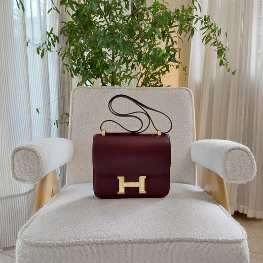 Hermes Constance 24 Evercolor Bordeaux Stamp C 2018