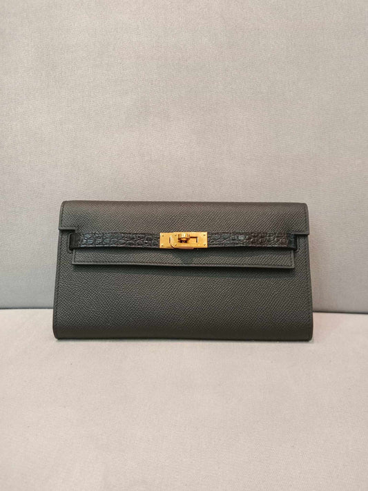 HERMES KELLY TO GO TOUCH BLACK GHW