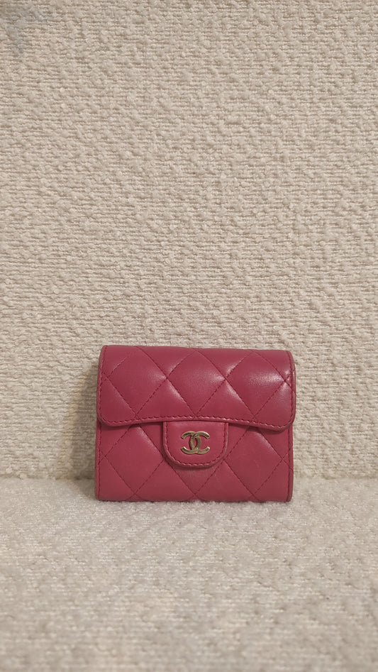 Chanel Compact Wallet on Chain Pink Lambskin Series 26