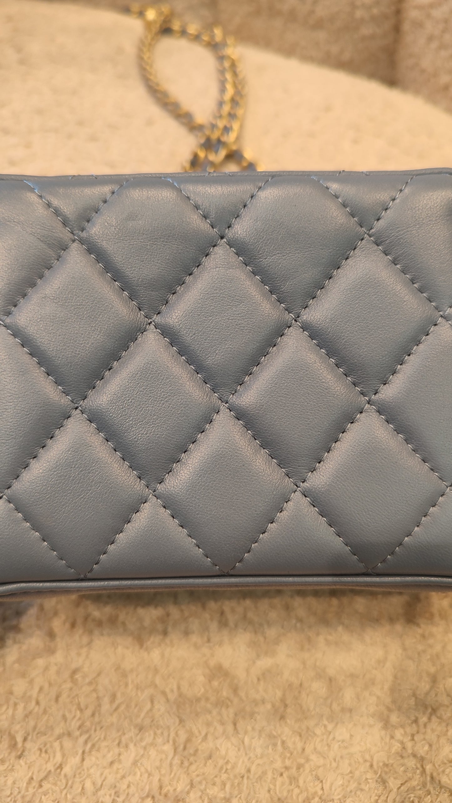 Chanel Pearlcrush Vanity Lambskin Denim Blue Microchipped